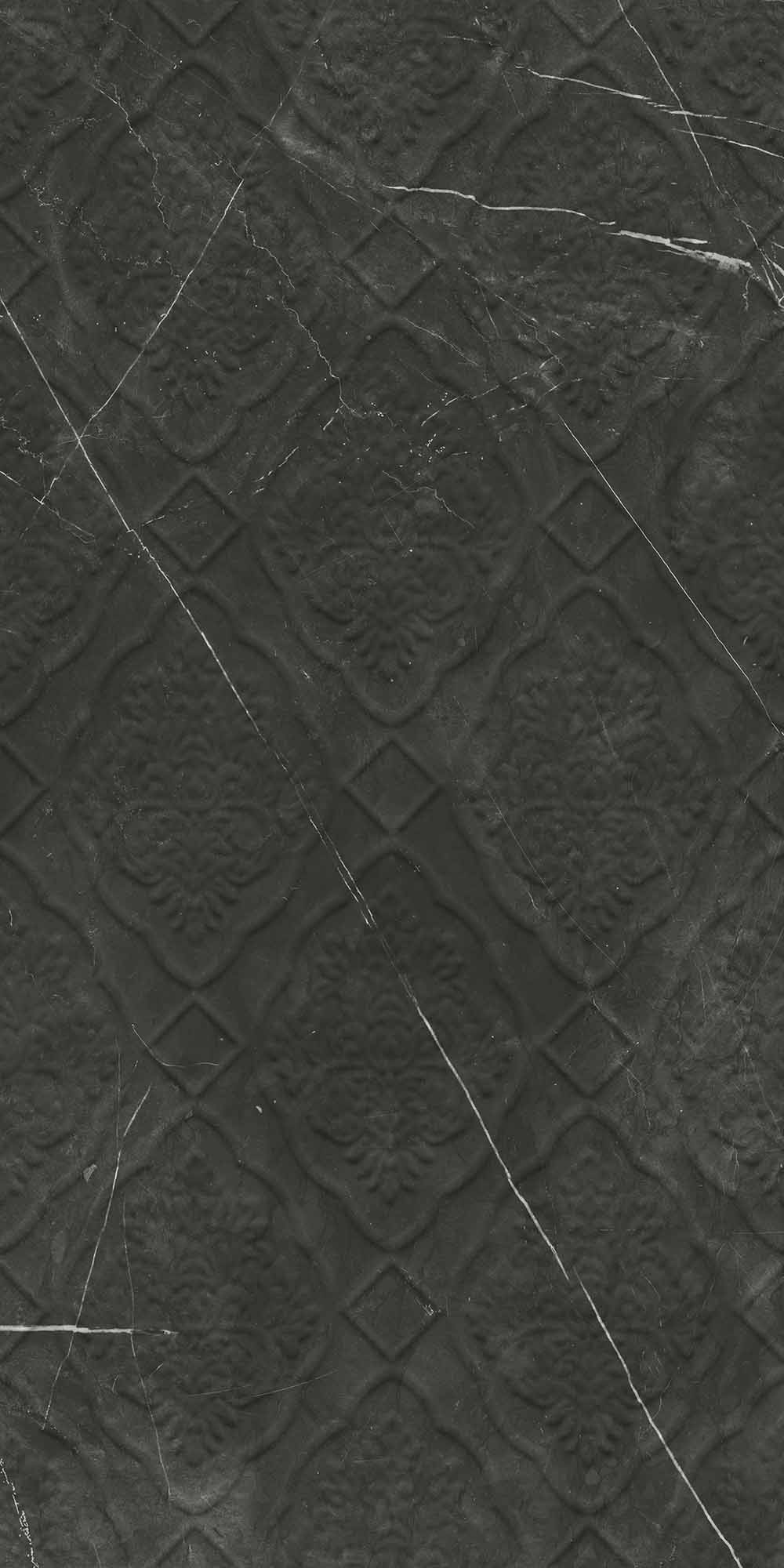 Sandra Glossy Black Damask Decor