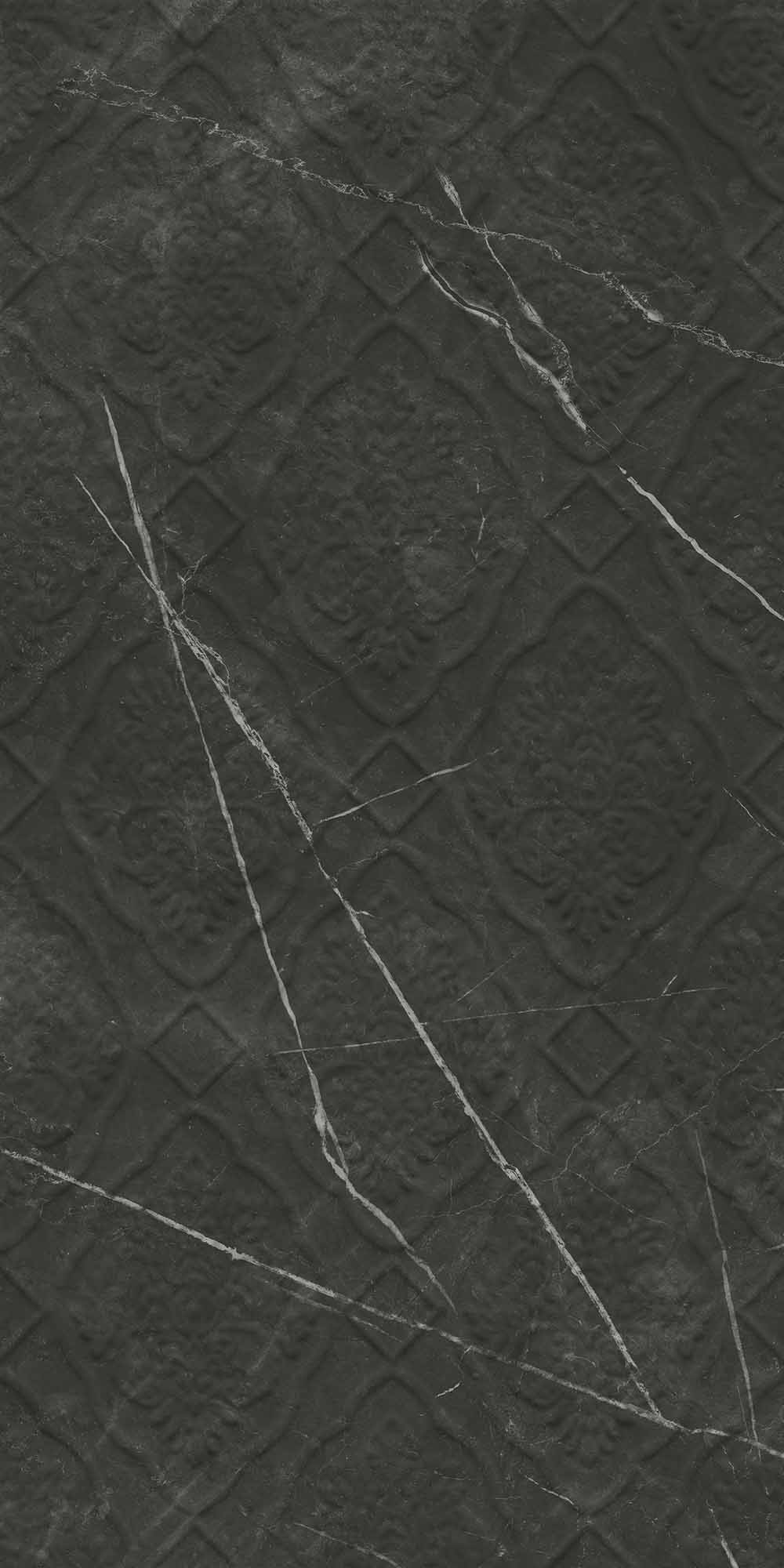 Sandra Glossy Black Damask Decor