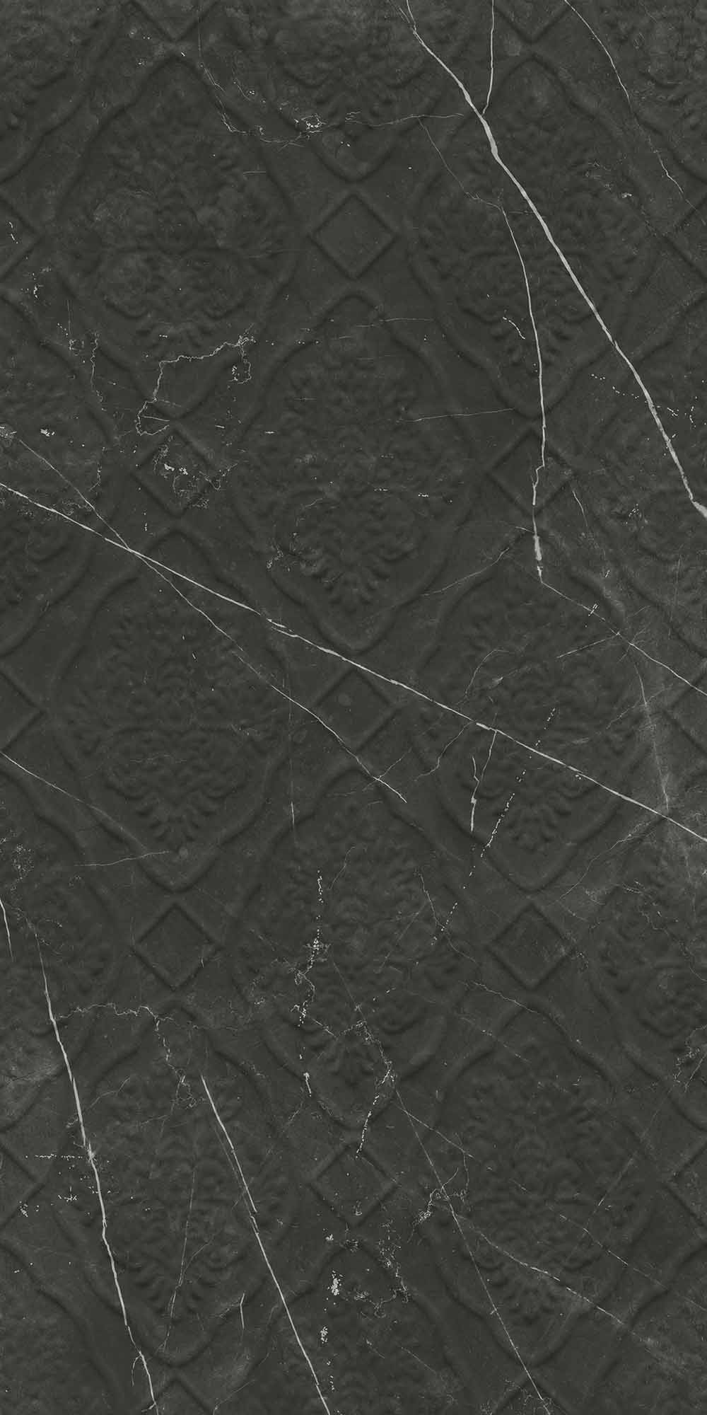 Sandra Glossy Black Damask Decor