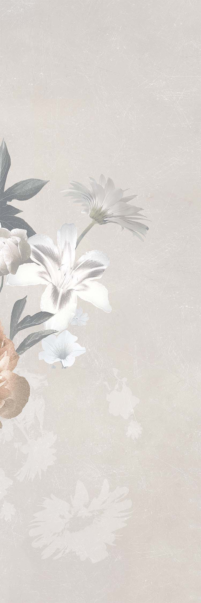 Romantica Matte Grey Rose 3 Module Decor