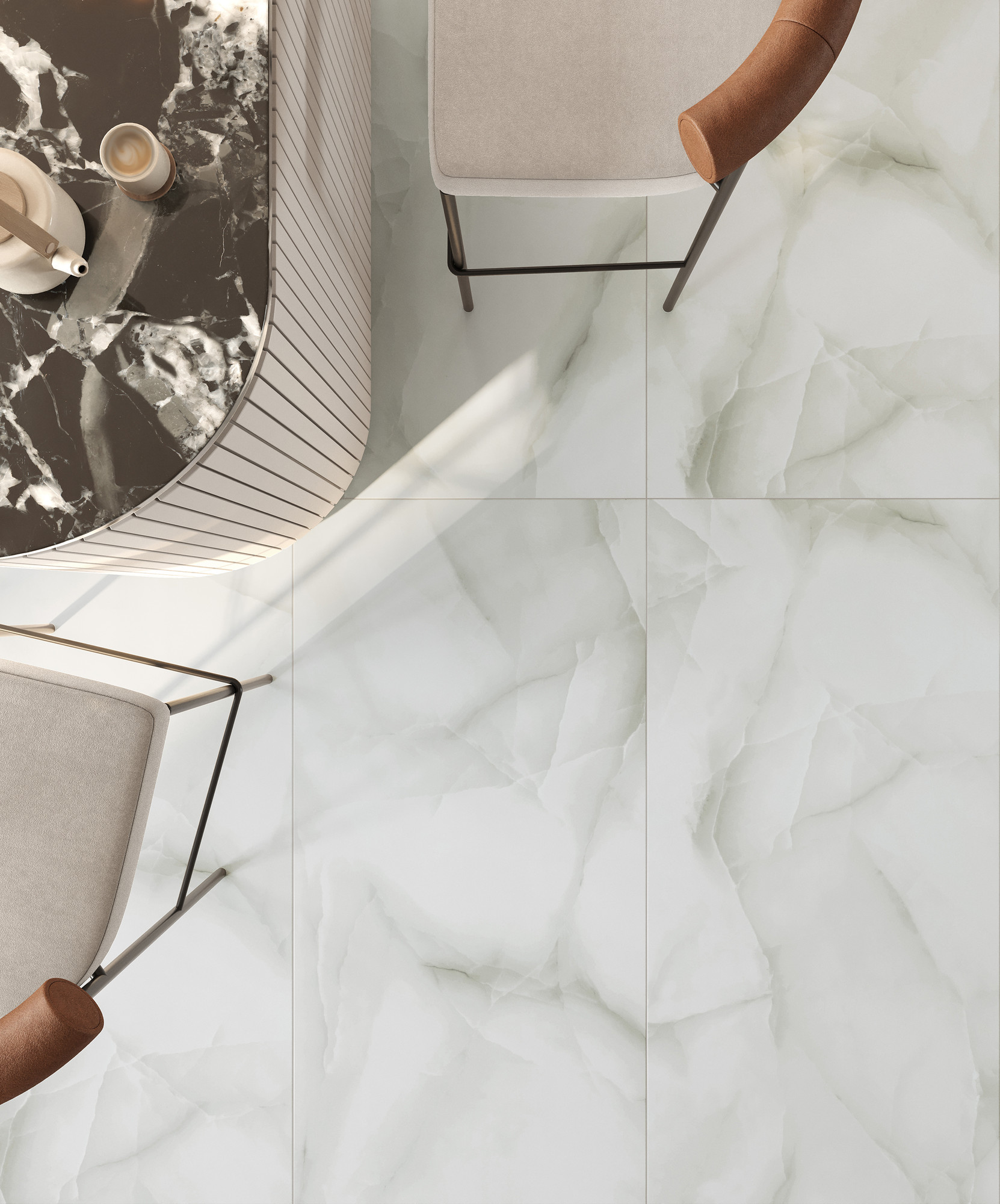 Onyx Polished White Porcelain Tile