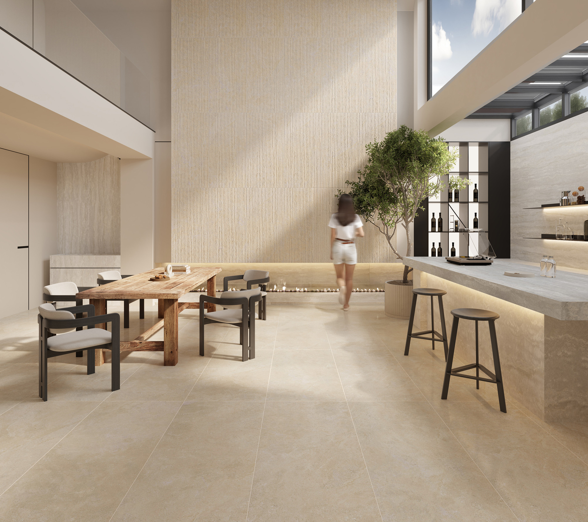 Borgogna Stone Mat Kemik Dekor