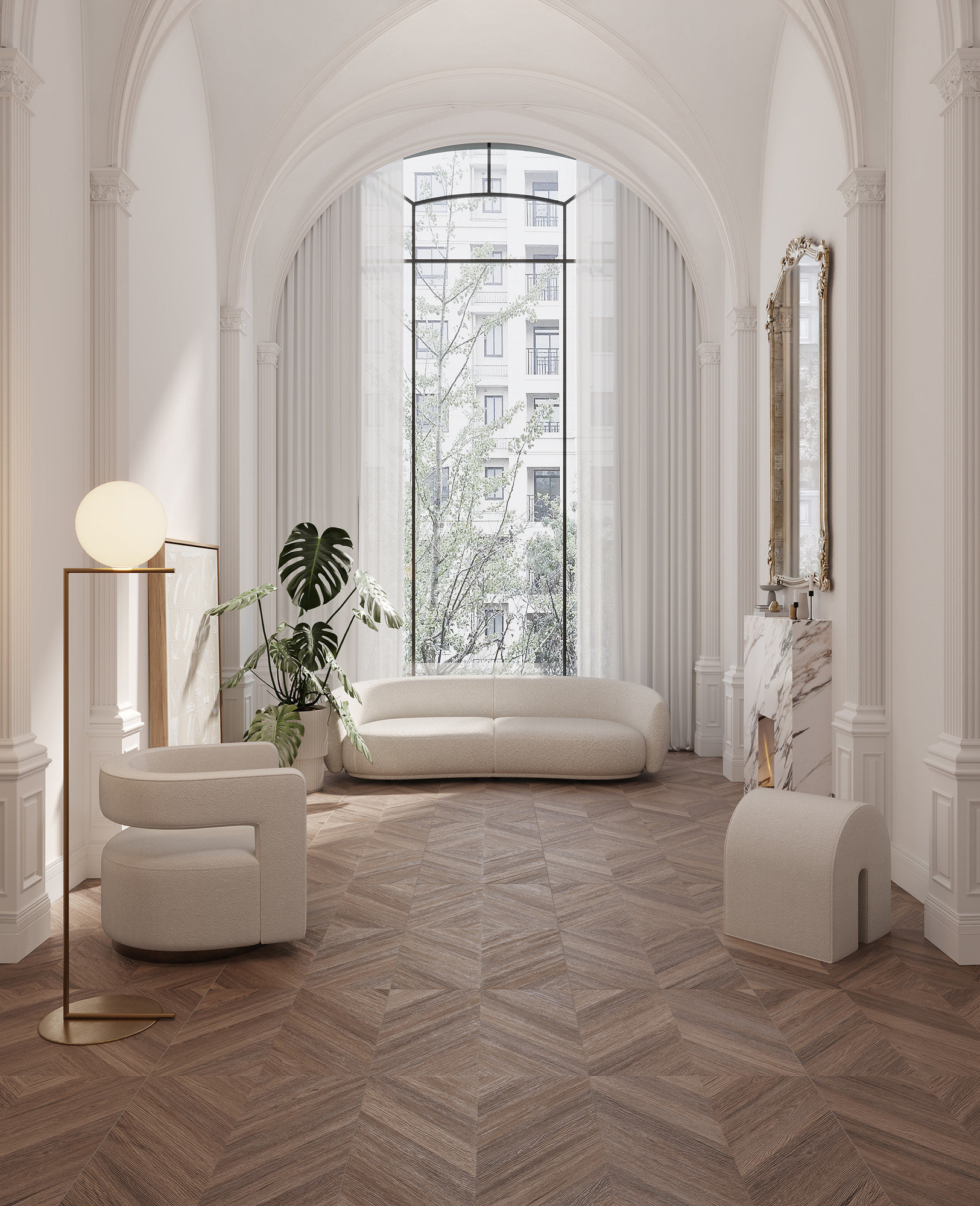 Chevron Natura Oak Porcelain Tile