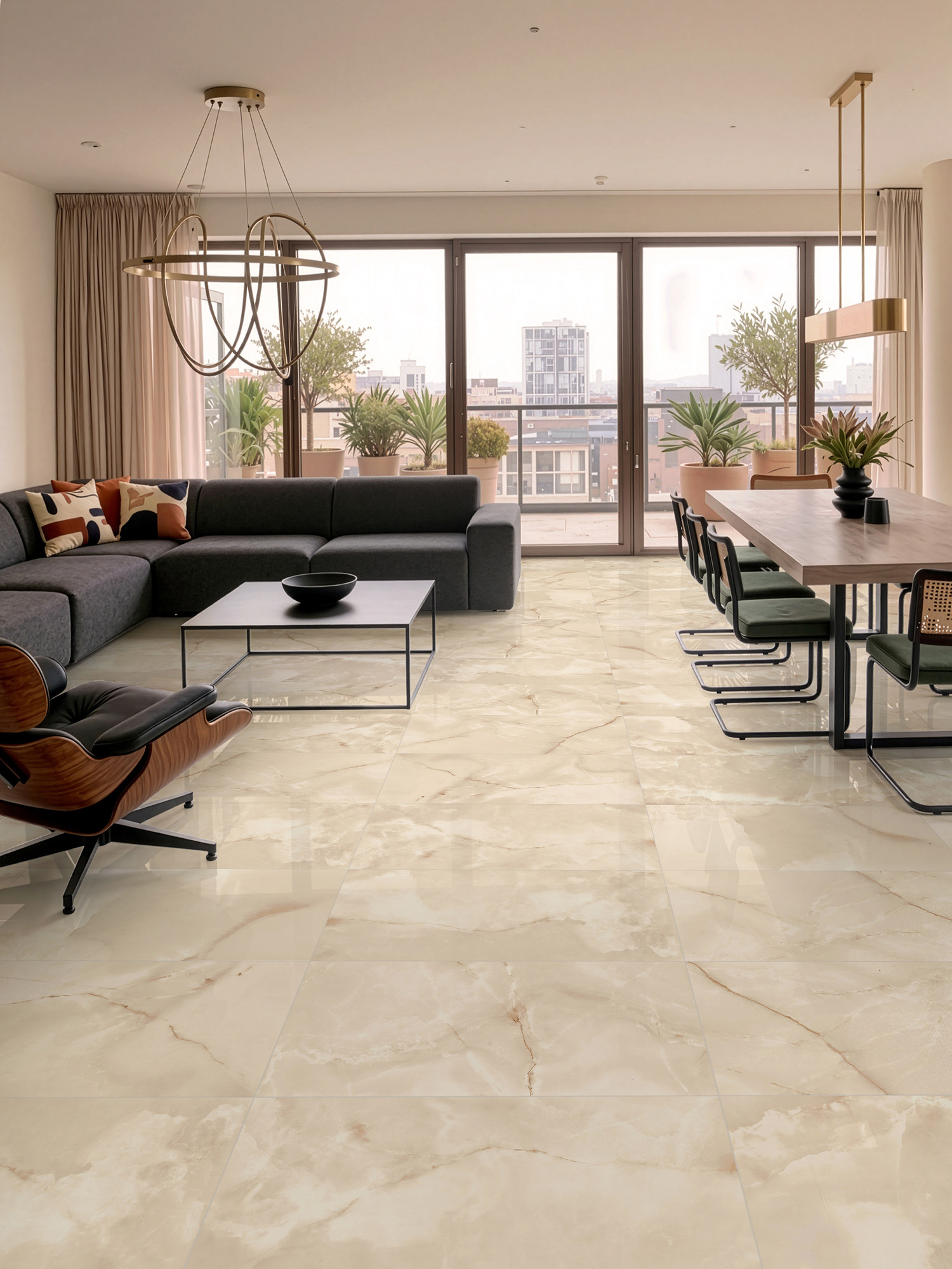 Royal Marbles Polished Onyx Porcelain Tile