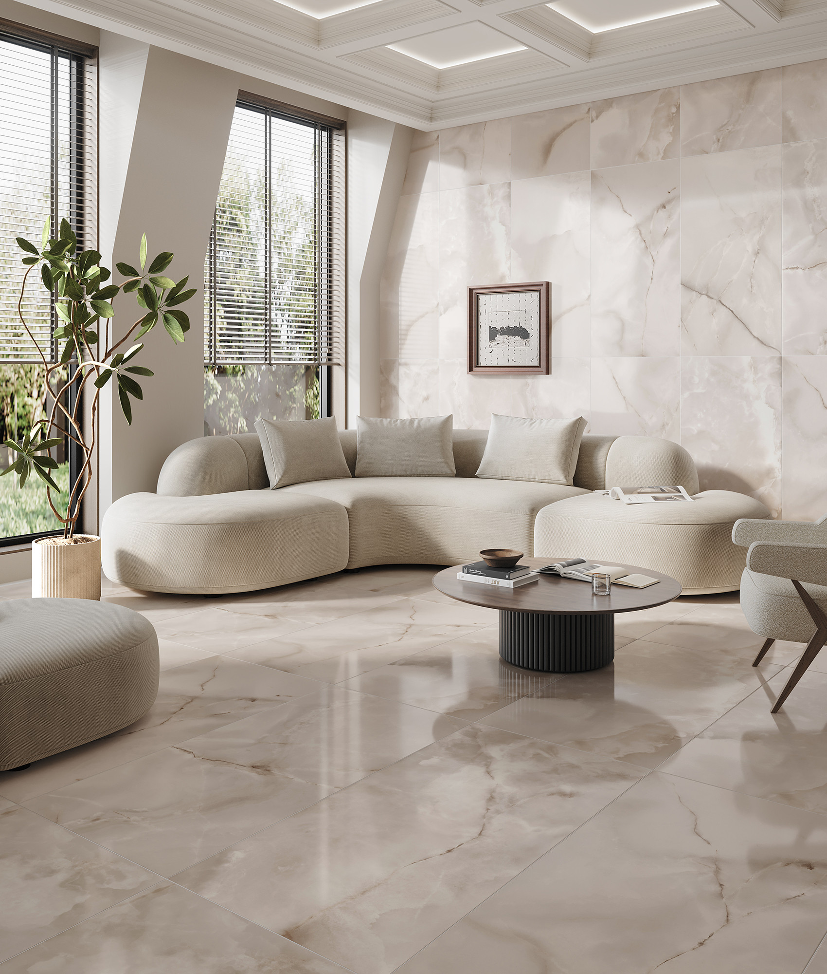 Royal Marbles Polished White Onyx Porcelain Tile