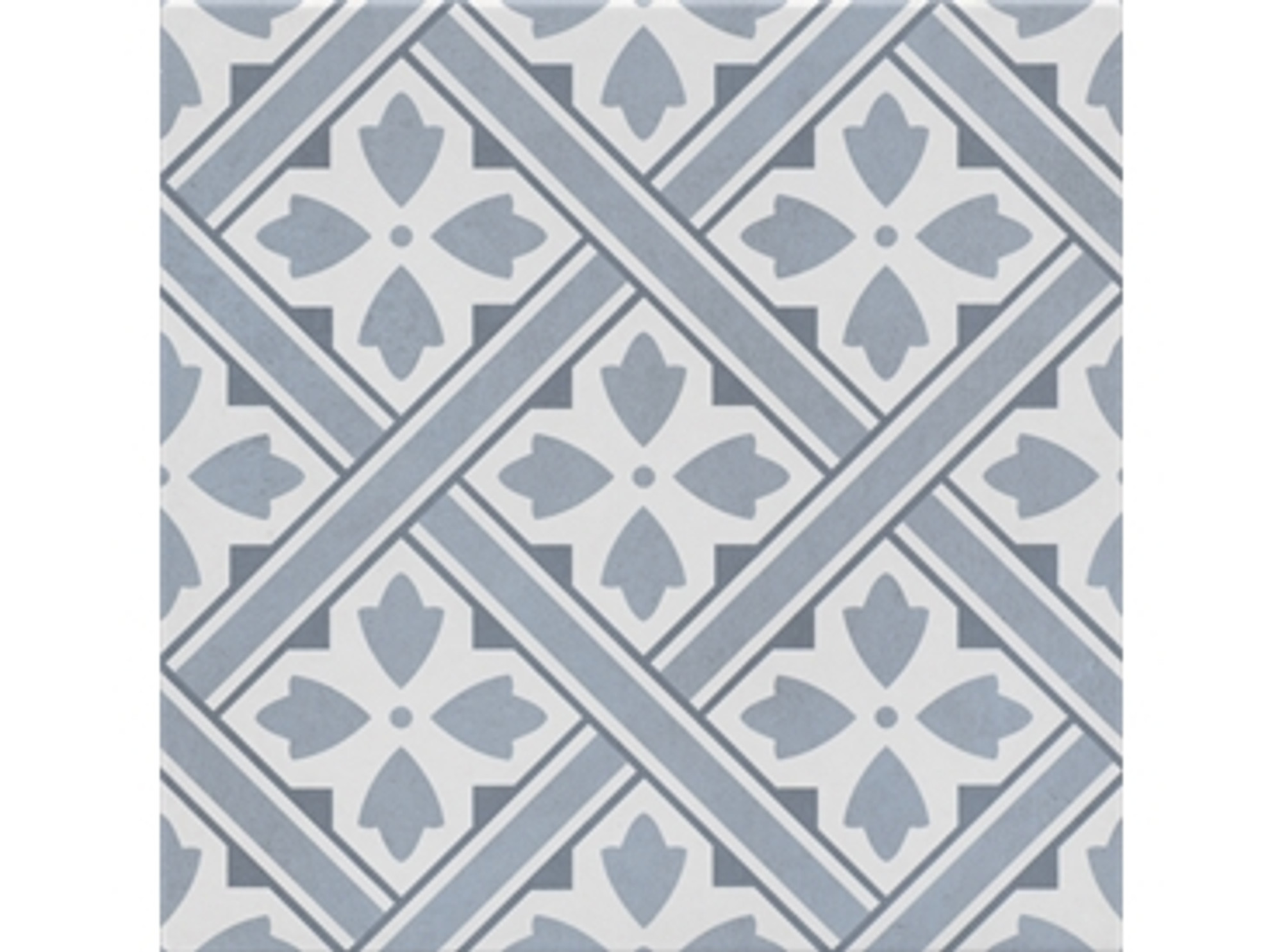 Ornament Mat Mavi Geometrik Sırlı Granit