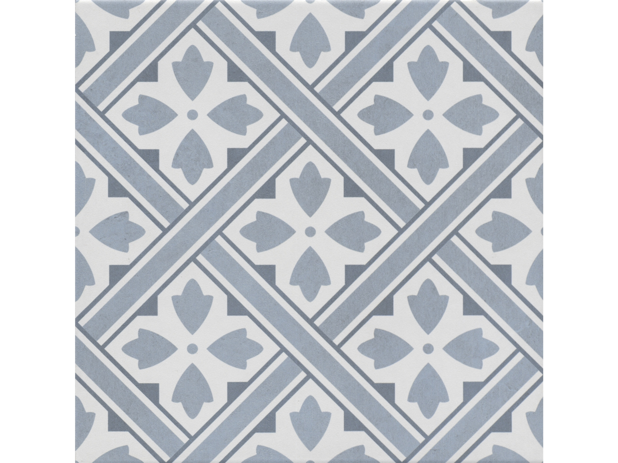 Ornament Mat Mavi Geometrik Sırlı Granit