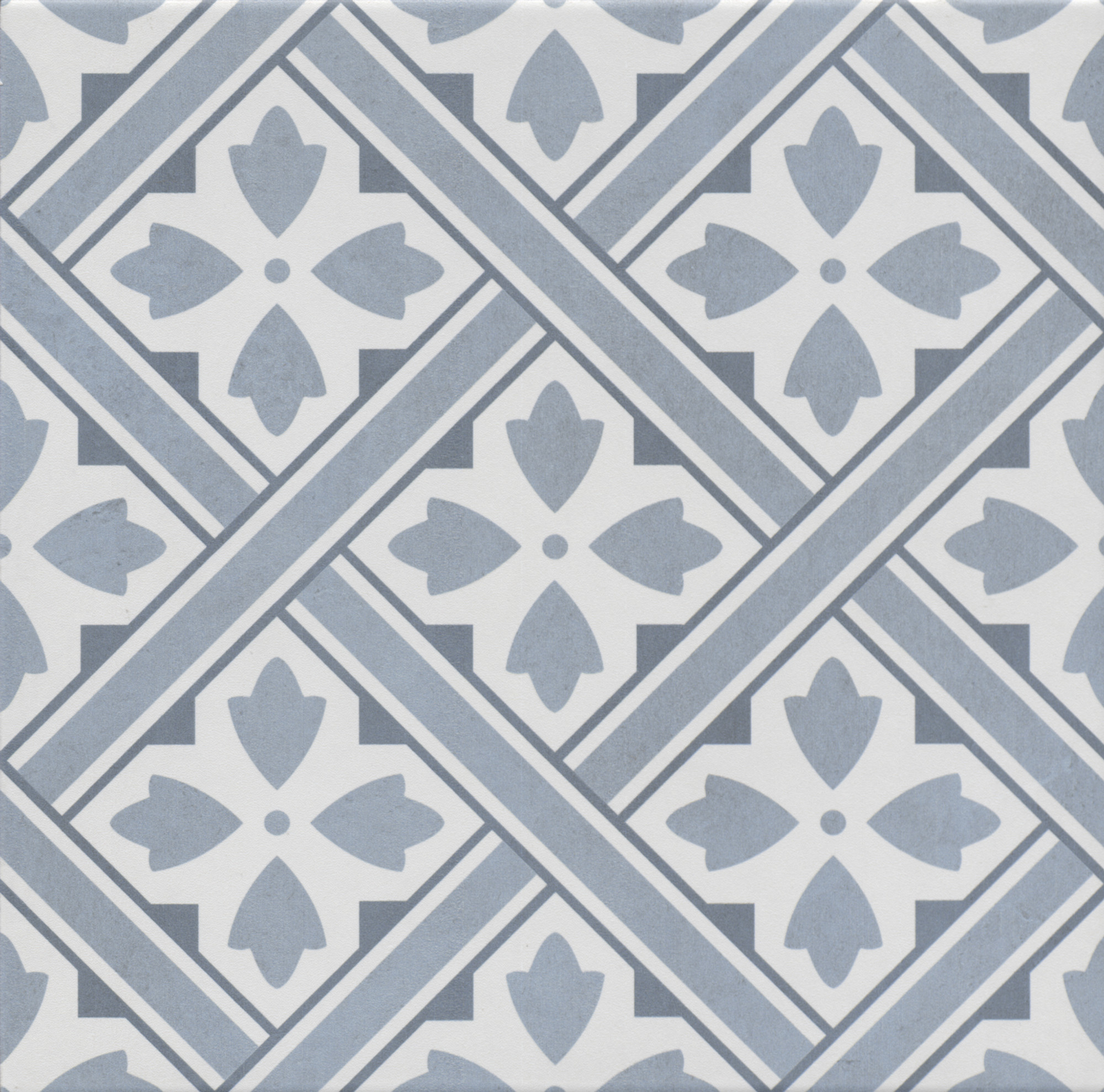 Ornament Mat Mavi Geometrik Sırlı Granit