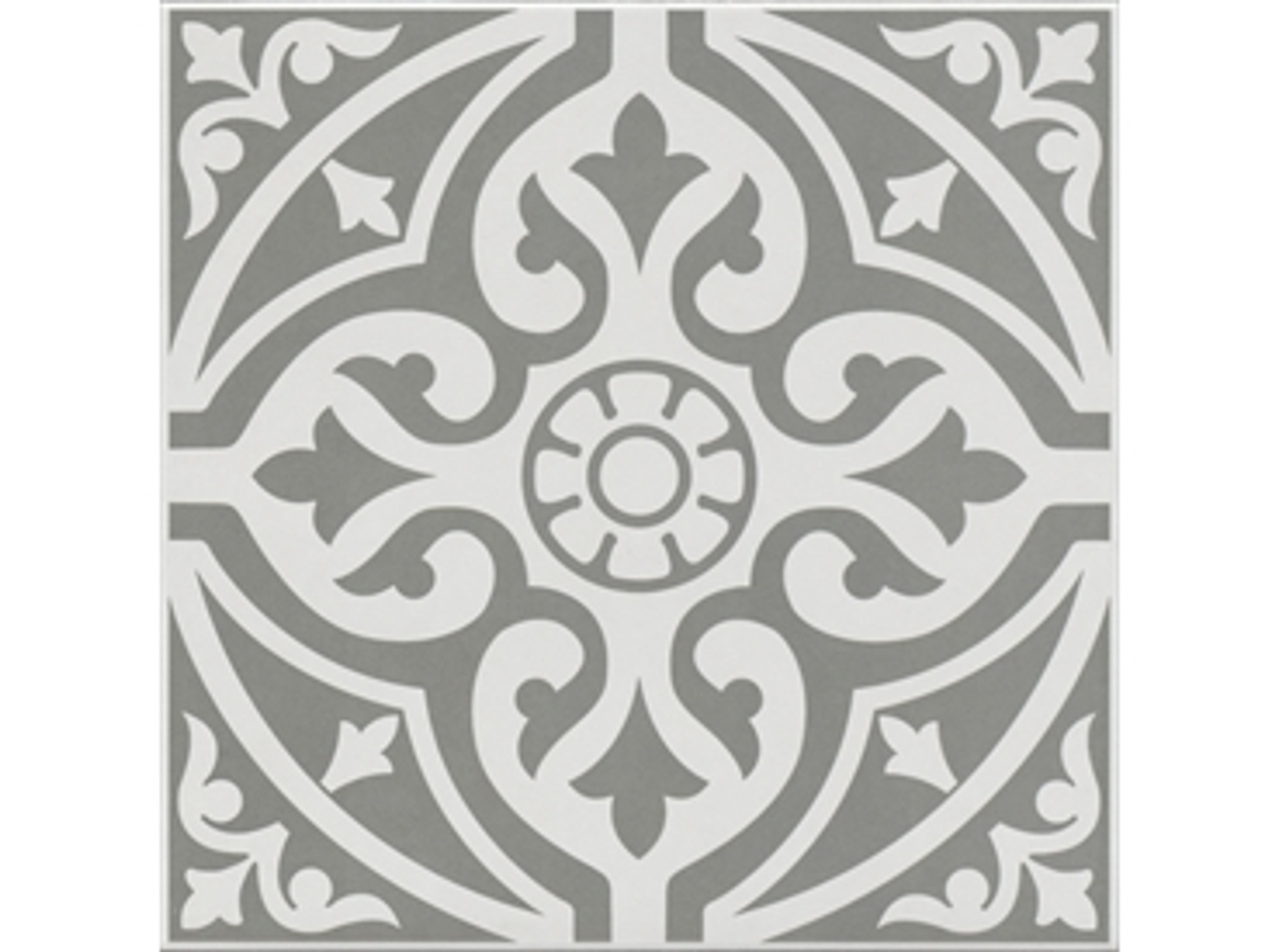 Ornament Mat Gri Klasik Sırlı Granit