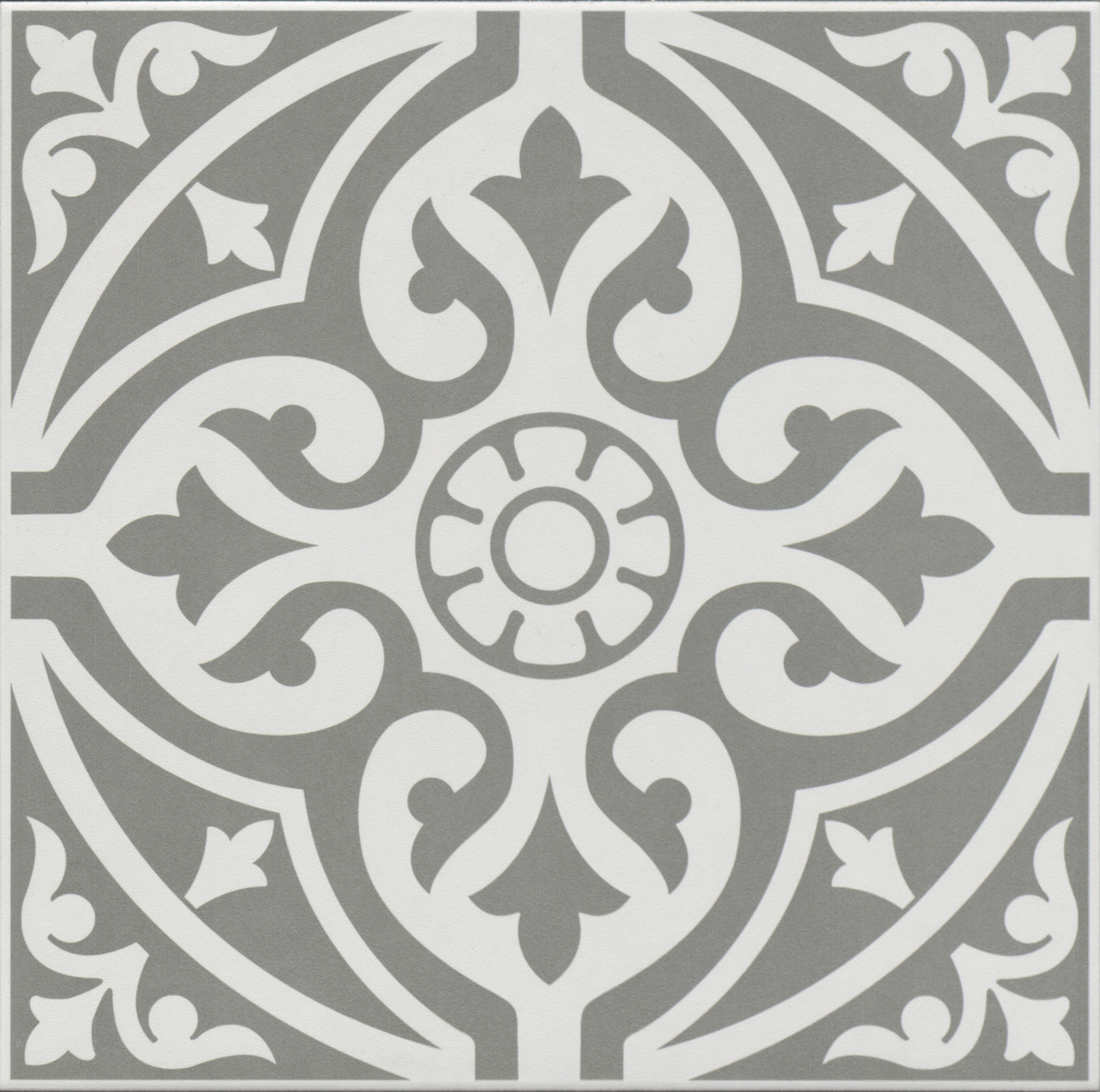 Ornament Mat Gri Klasik Sırlı Granit