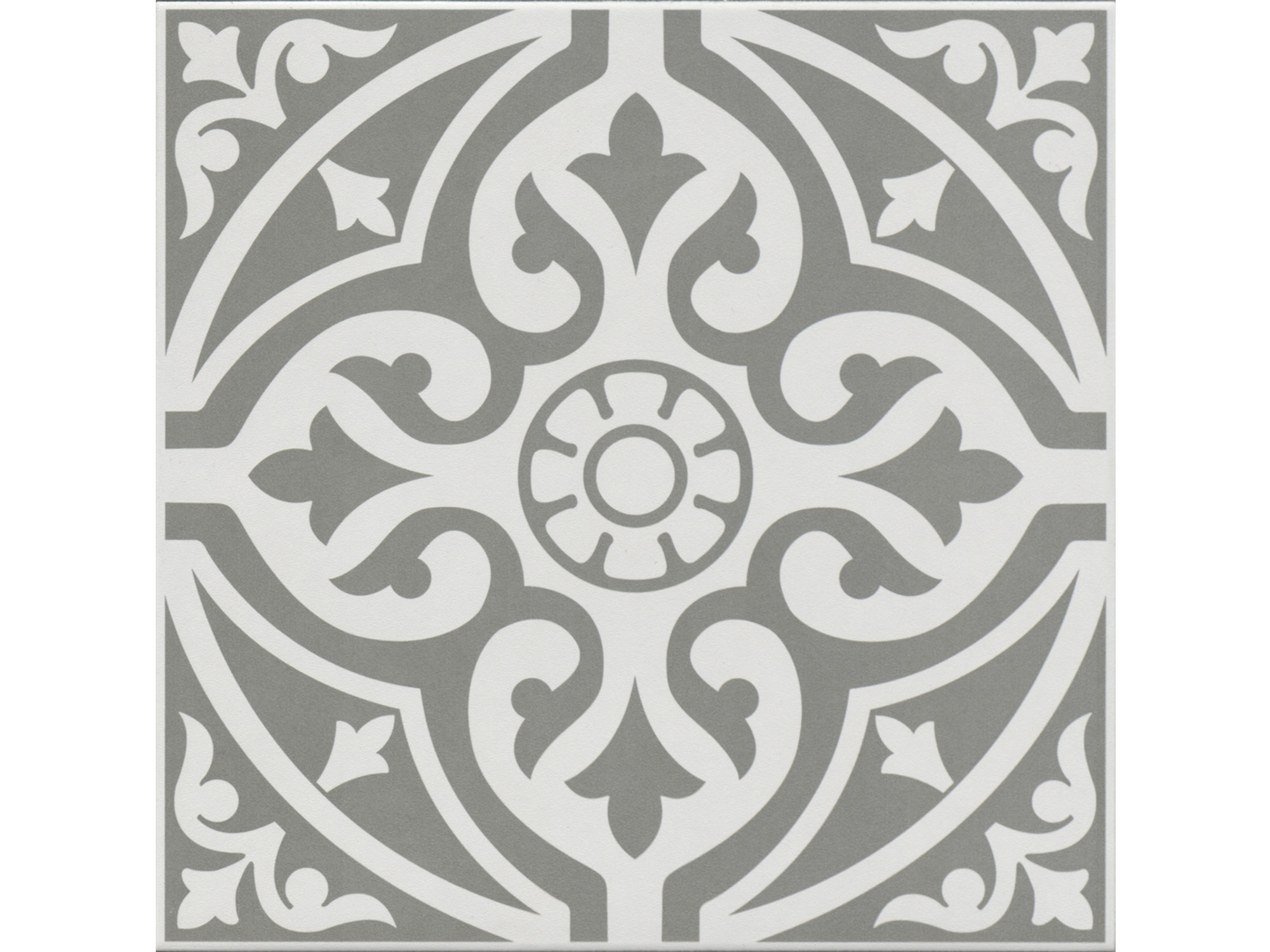 Ornament Mat Gri Klasik Sırlı Granit