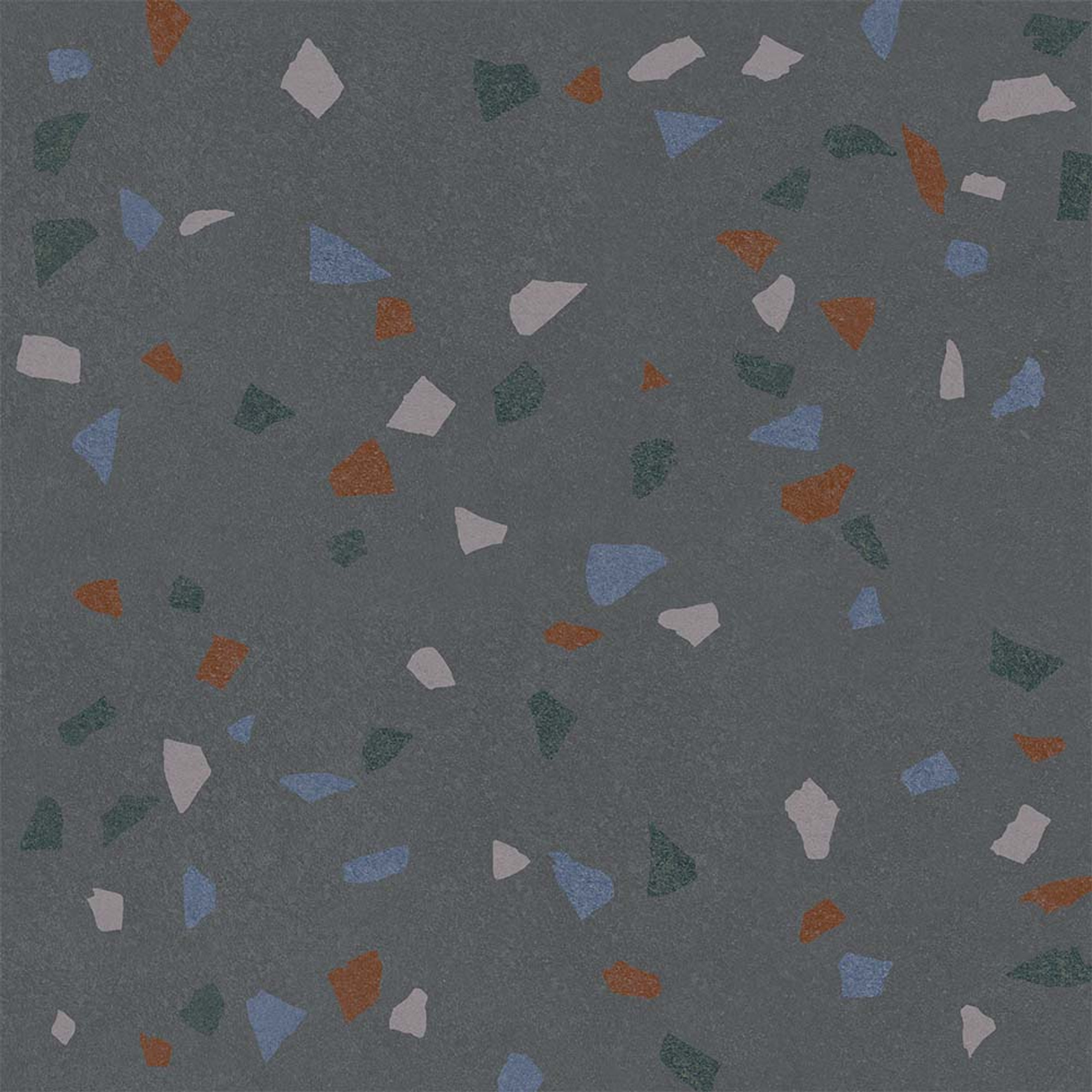 Terrazo Macro Matte Dark Grey Glazed Granite