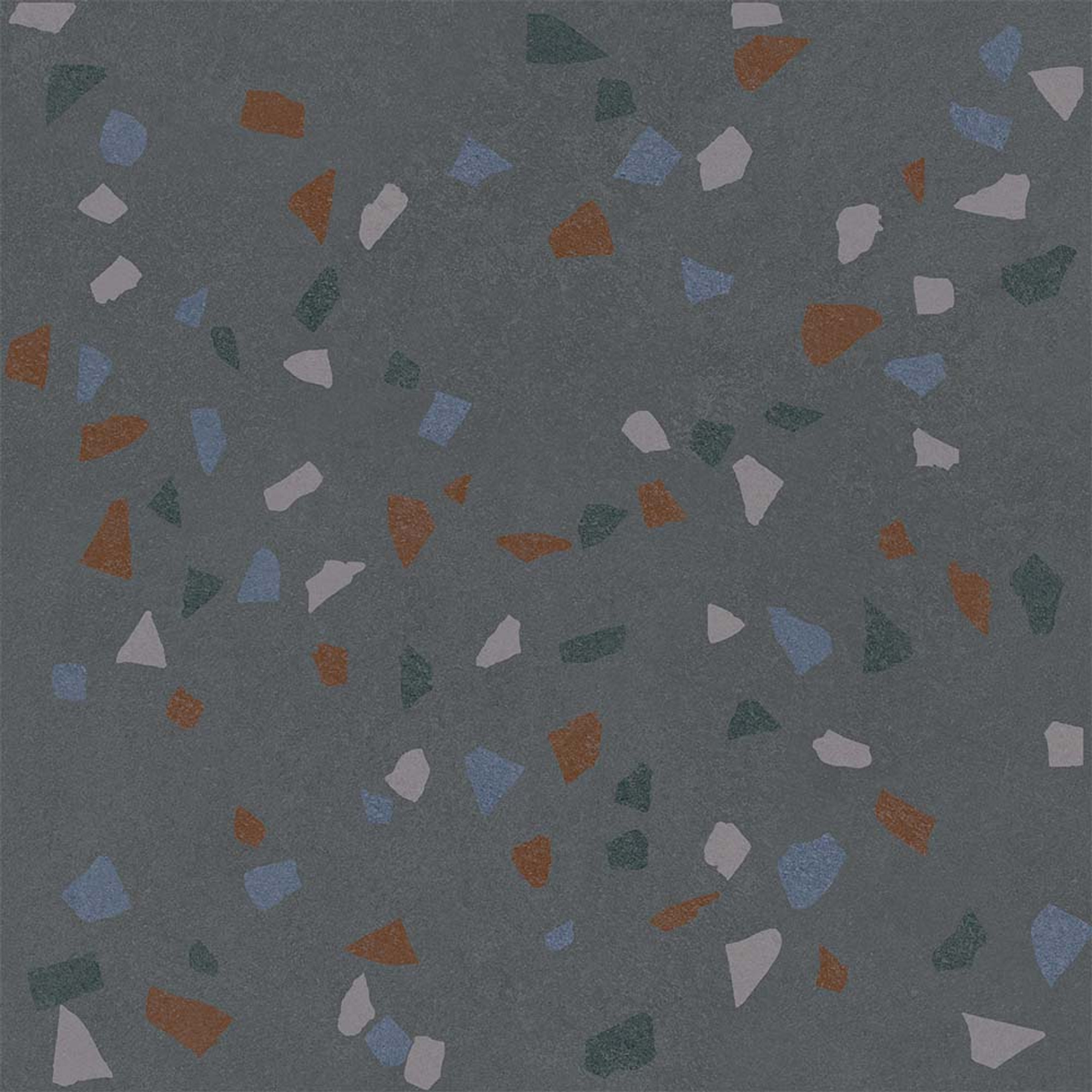 Terrazo Macro Matte Dark Grey Glazed Granite