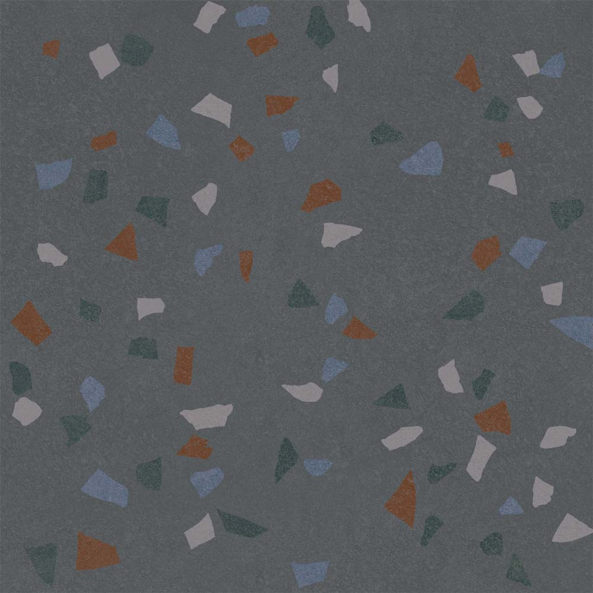 Terrazo Macro Matte Dark Grey Glazed Granite