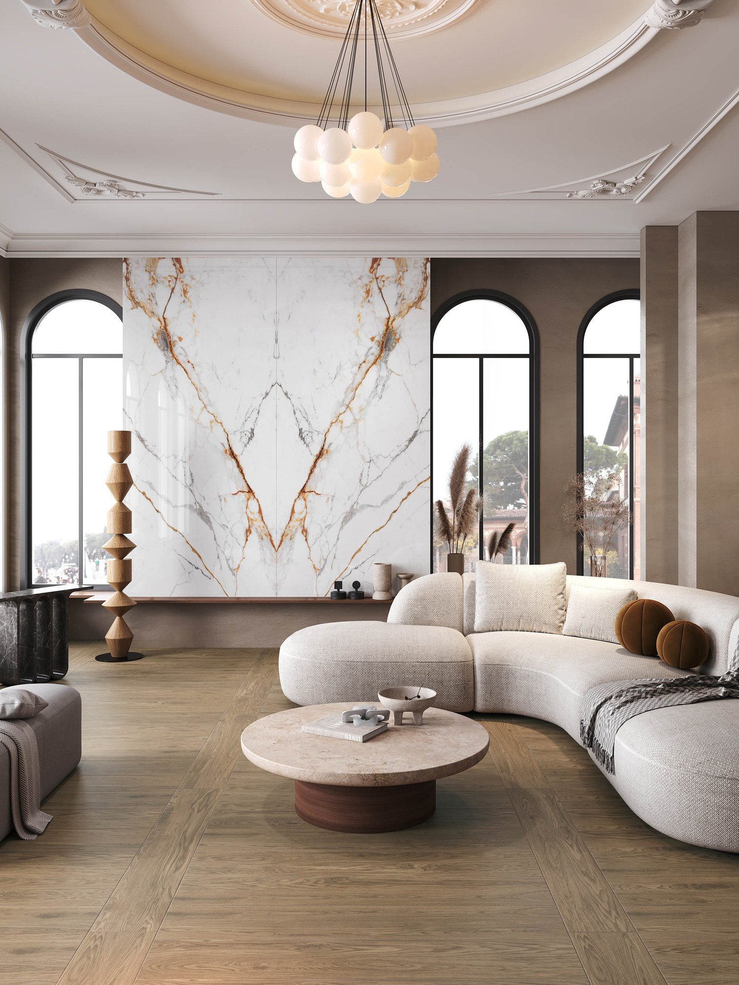 Golden Hour Module A Parlak Porselen Karo 120X280