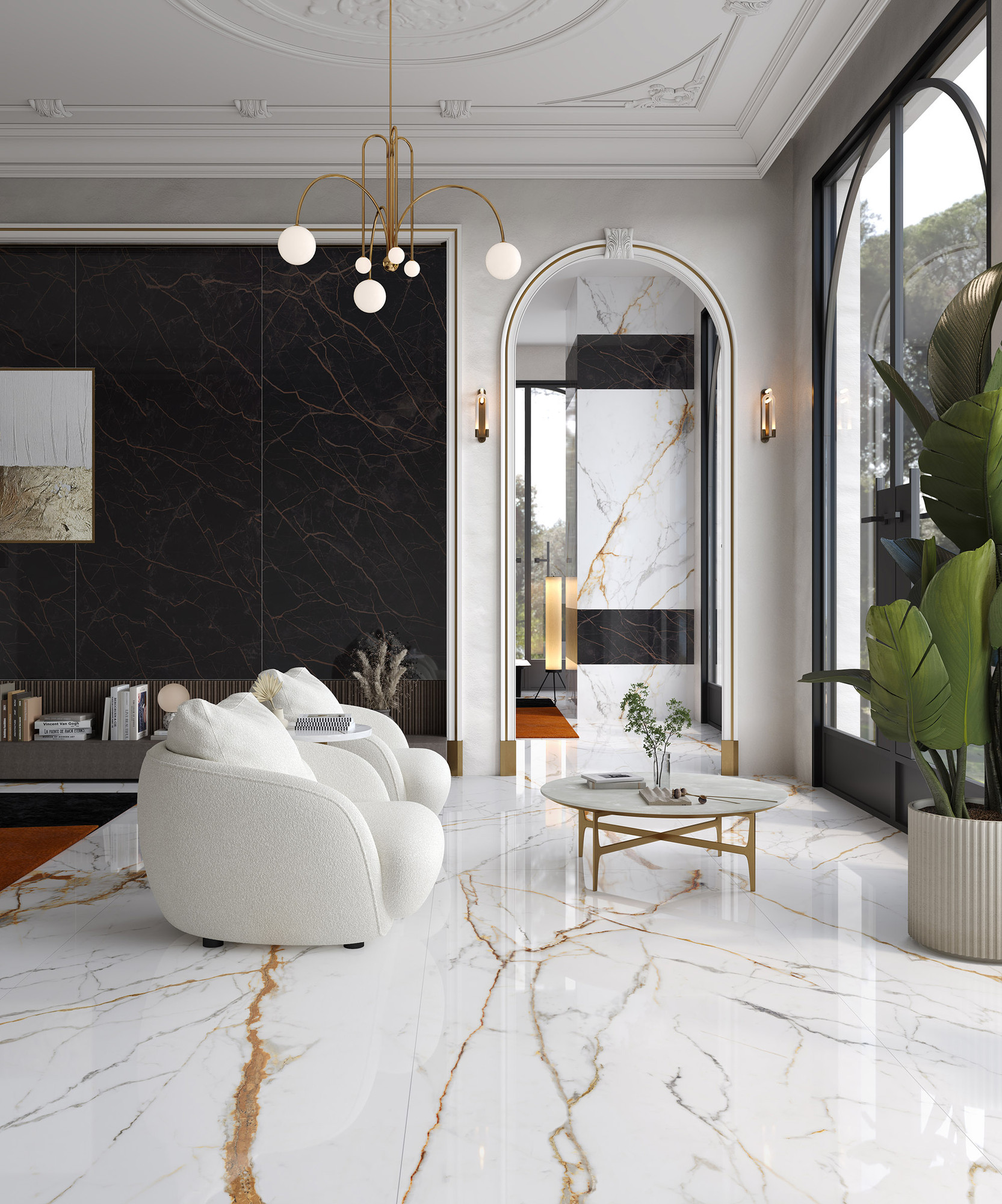 Golden Hour Module A Parlak Porselen Karo 120X280