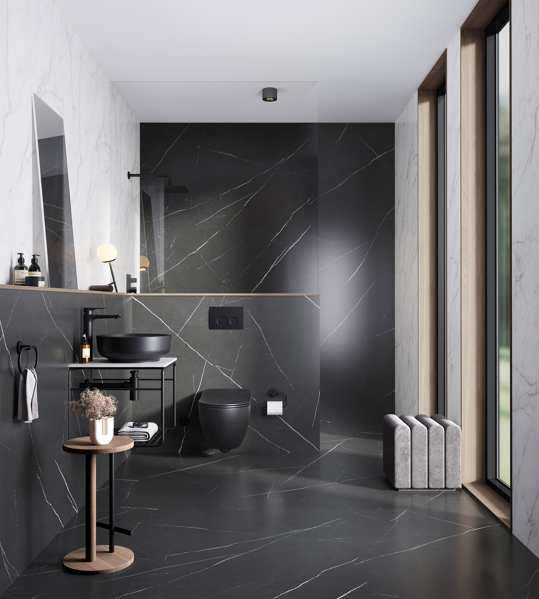 Pietra Nero Module A Matte Porcelain Tile 120X280