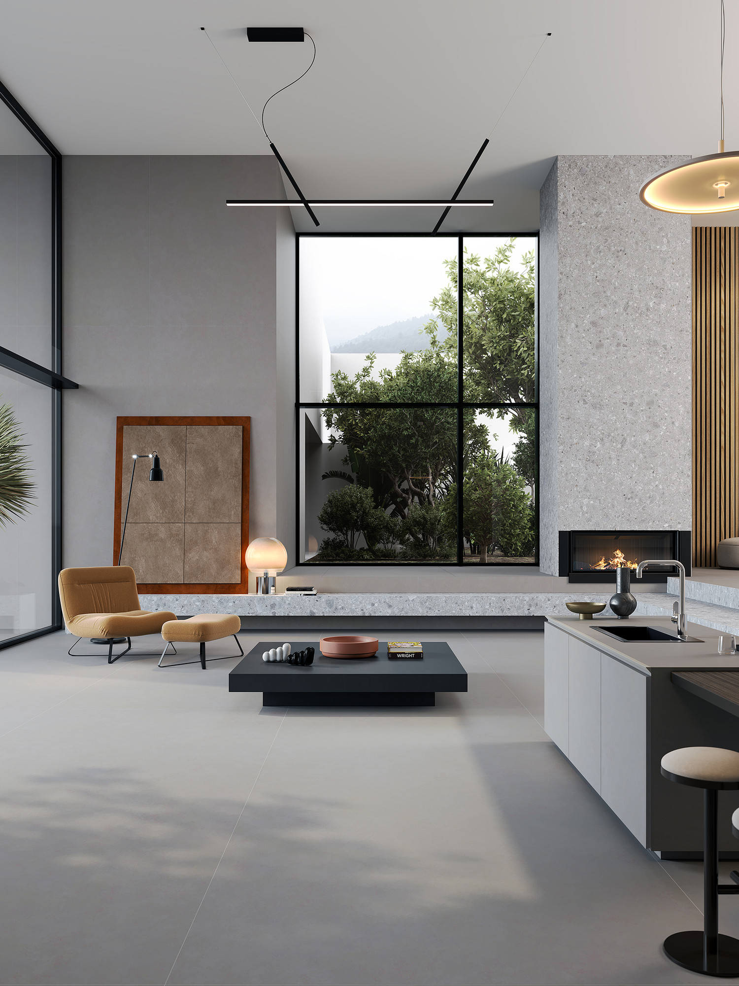 Intonaco Matte Grey Porcelain Tile 120x280