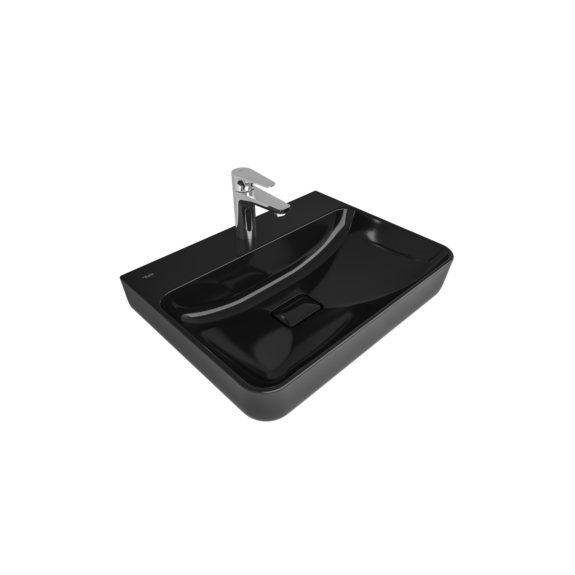 Zero 2.0 Rectangular Washbasin Matte Black 60X45 cm