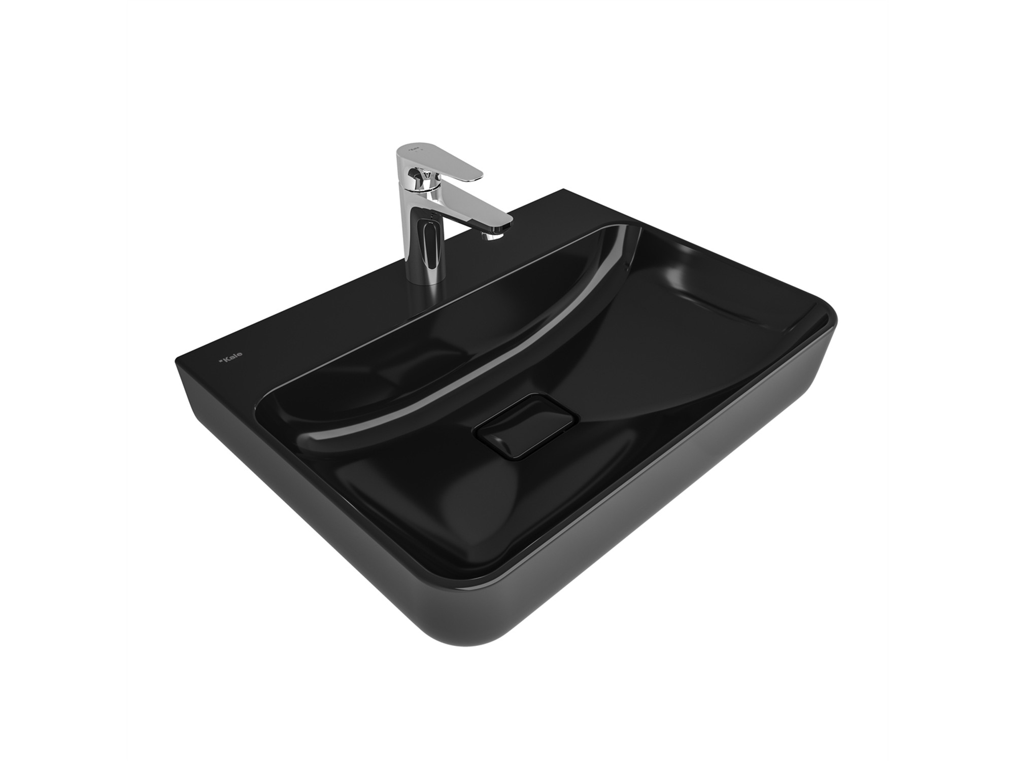 Zero 2.0 Rectangular Washbasin Matte Black 60X45 cm