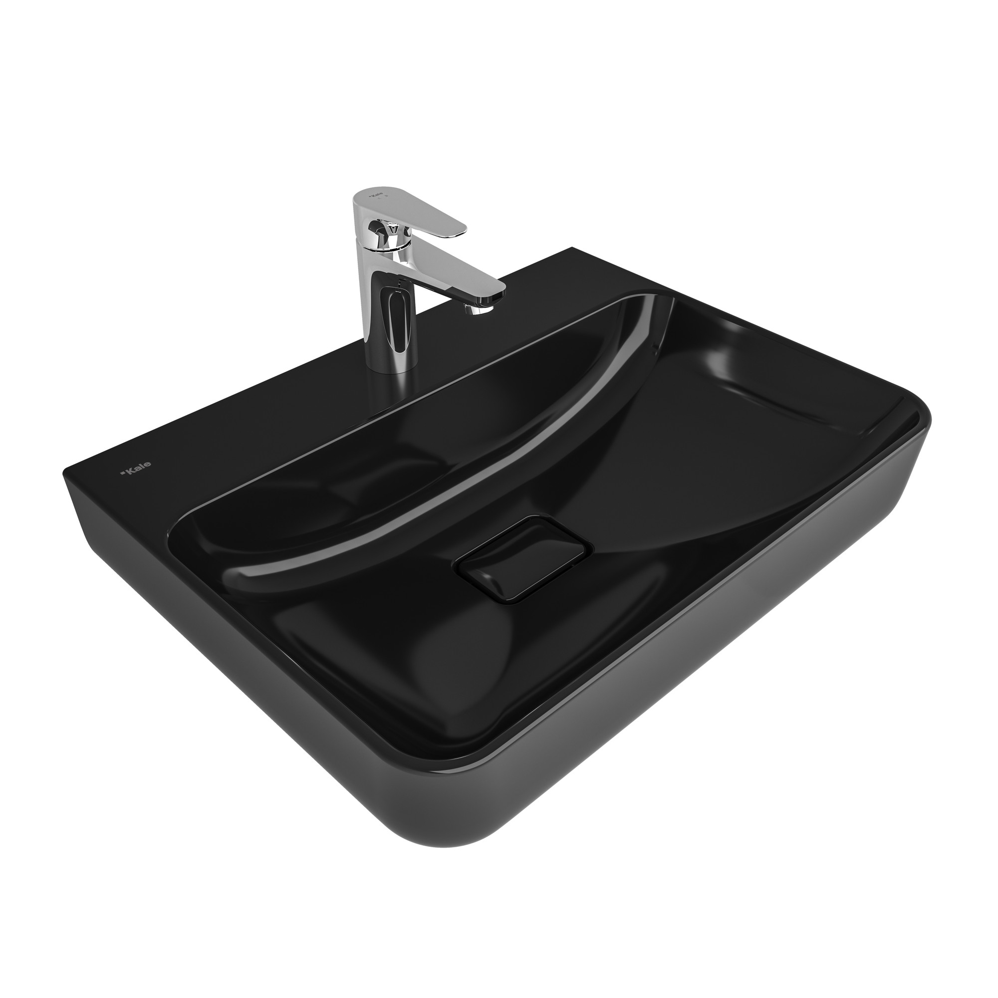 Zero 2.0 Rectangular Washbasin Matte Black 60X45 cm