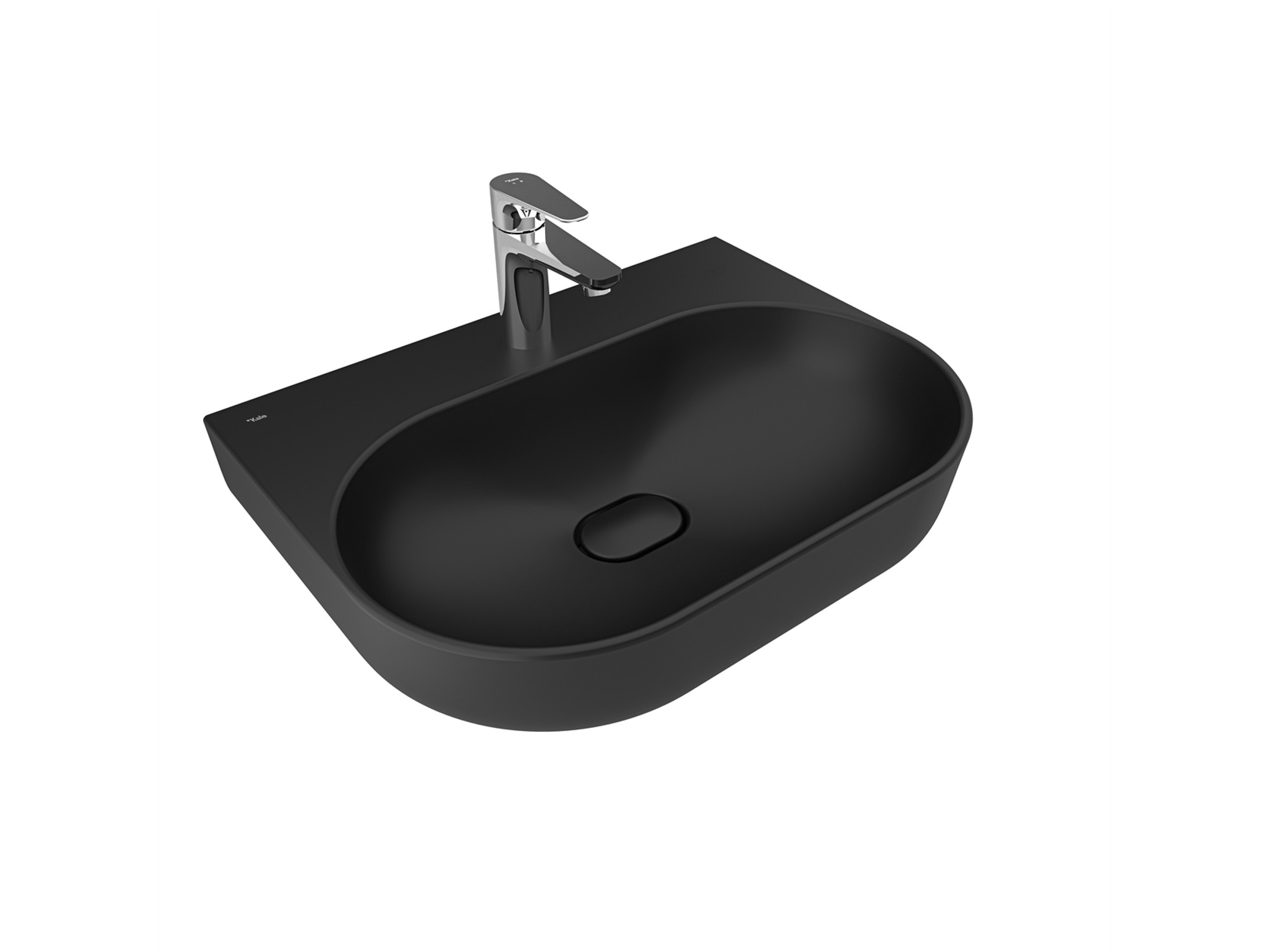 Zero 2.0 Oval Washbasin Matte Black 60X45 cm