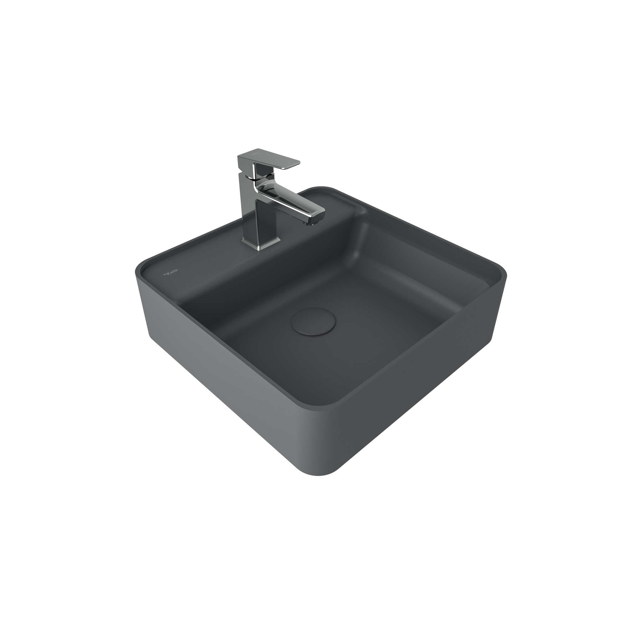 Smartedge Square Washbasin Matte Anthracite Grey 45X45