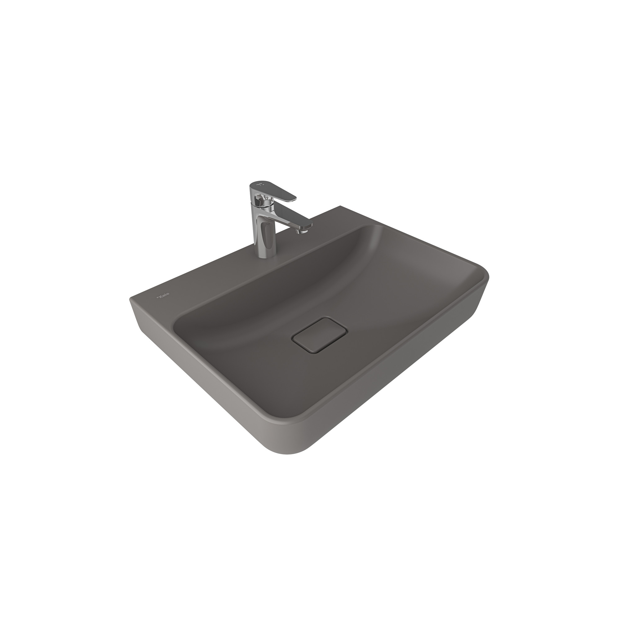 Zero 2.0 Dikdörtgen Lavabo Mat Antrasit Gri 60X45cm