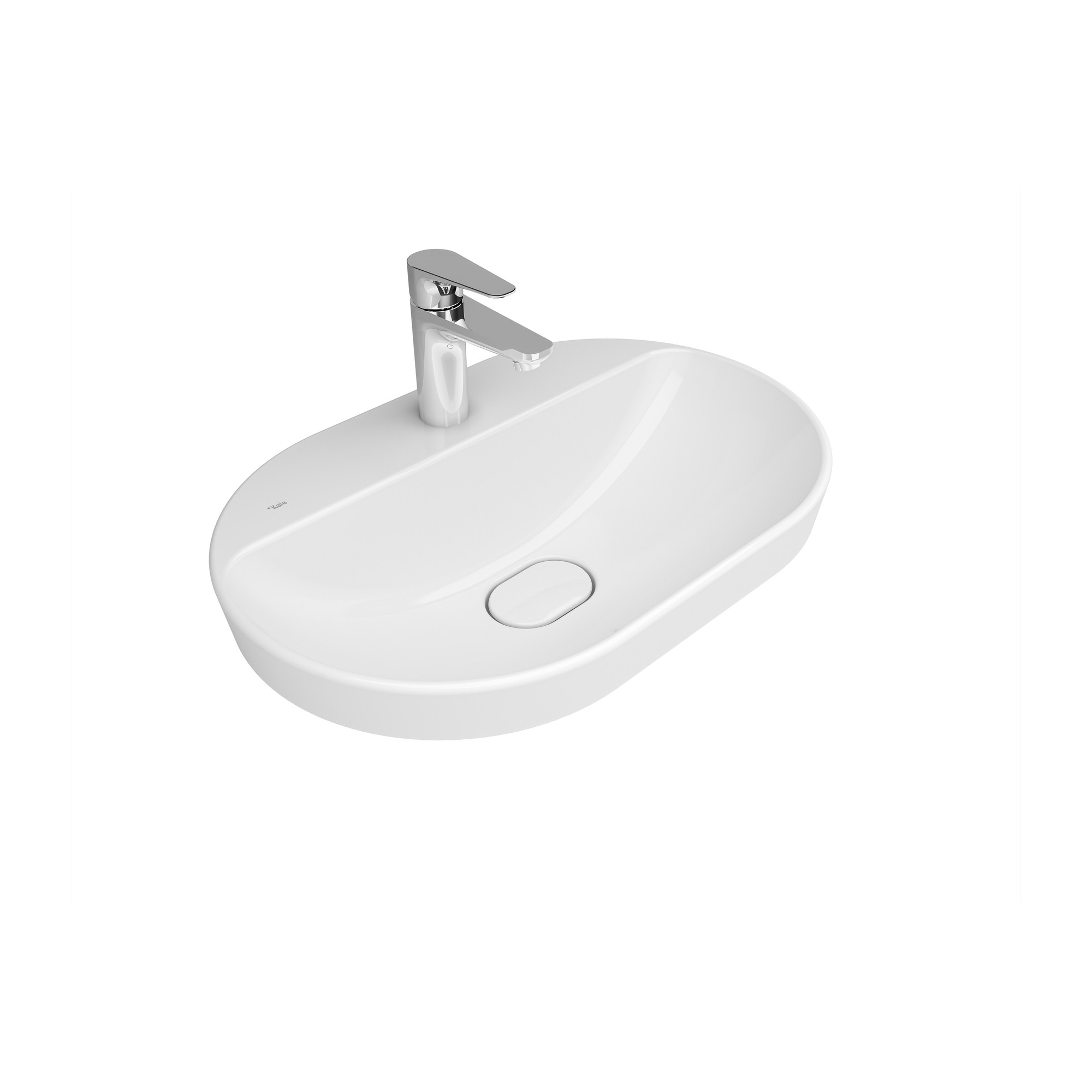 Zero 2.0 Semi Recessed Oval Washbasin 60X40 Cm