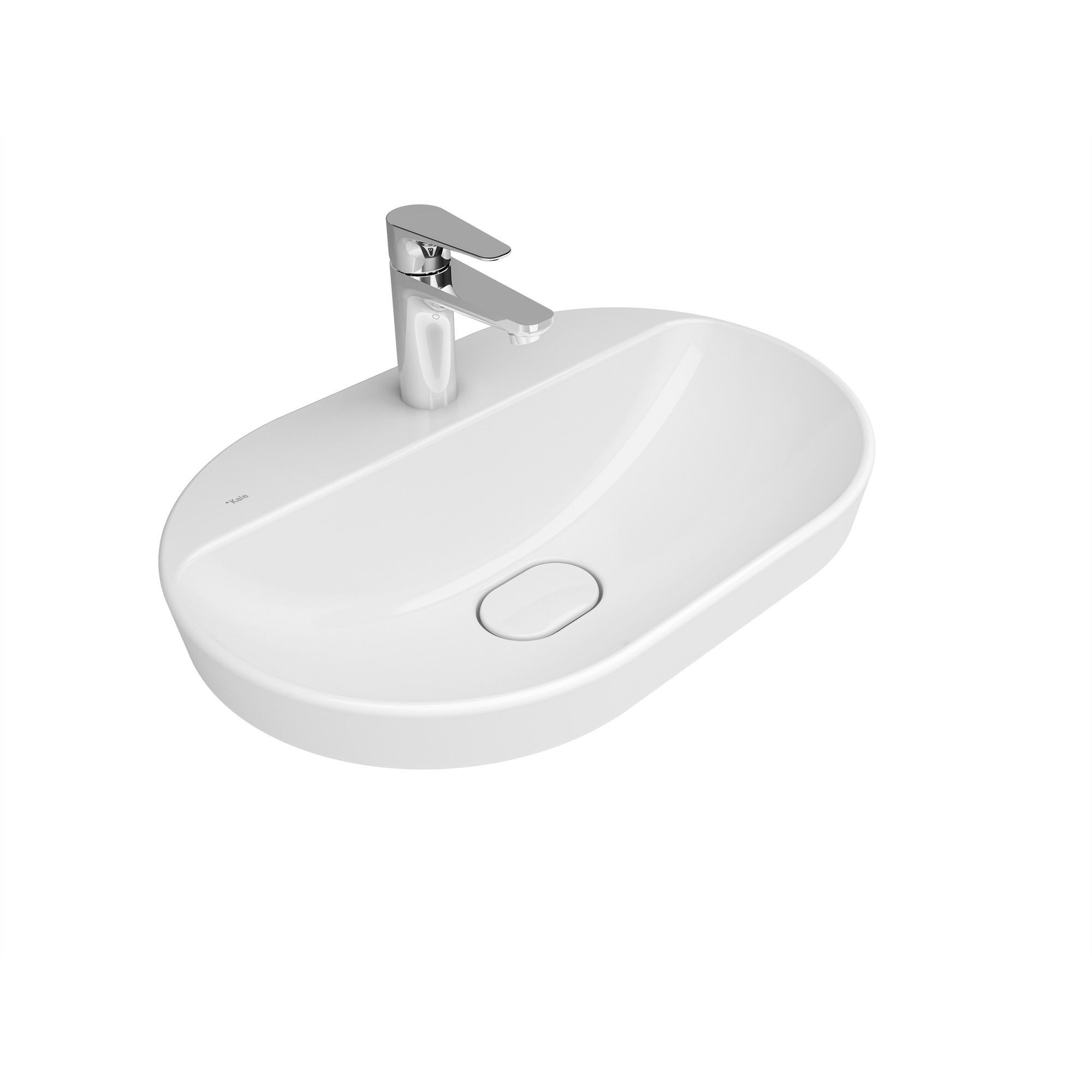 Zero 2.0 Semi Recessed Oval Washbasin 60X40 Cm