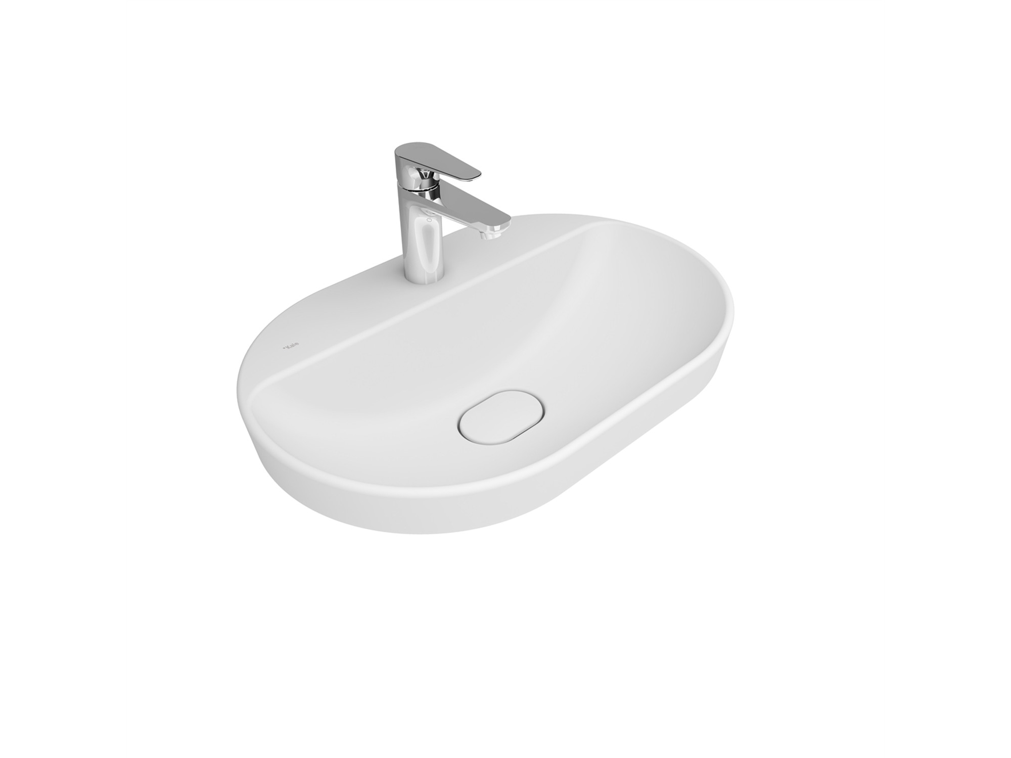 Zero 2.0 Semi Recessed Oval Washbasin Matte White 60X40 Cm