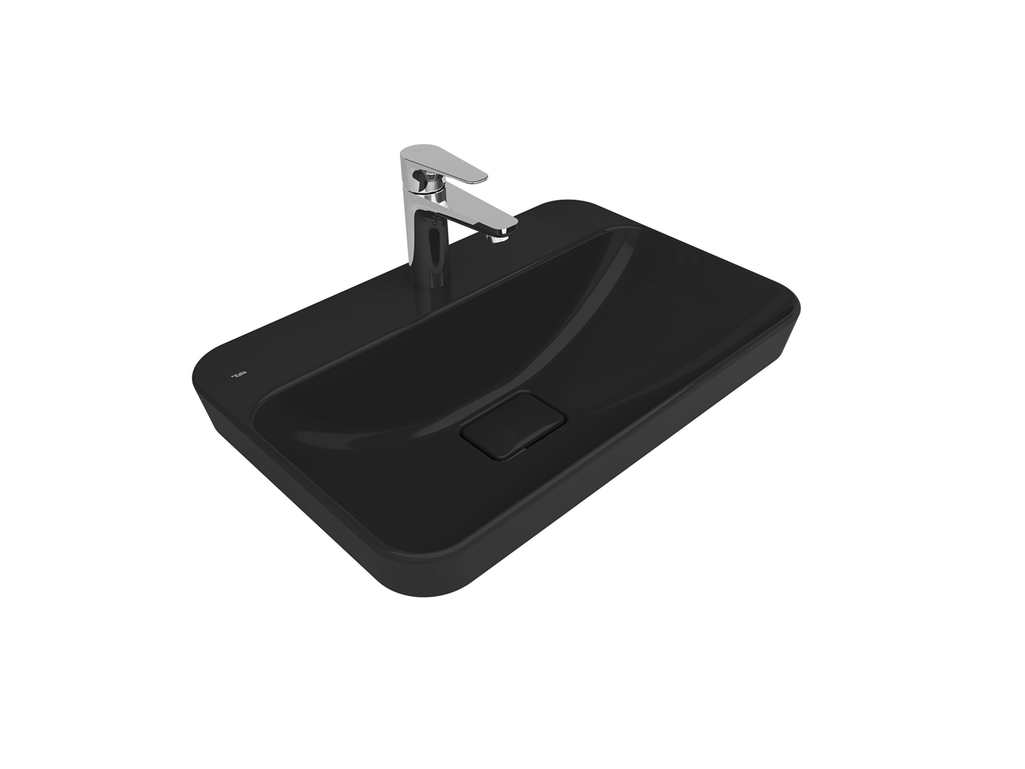 Zero 2.0 Semi Recessed Rectangular Washbasin Black 60X40 Cm