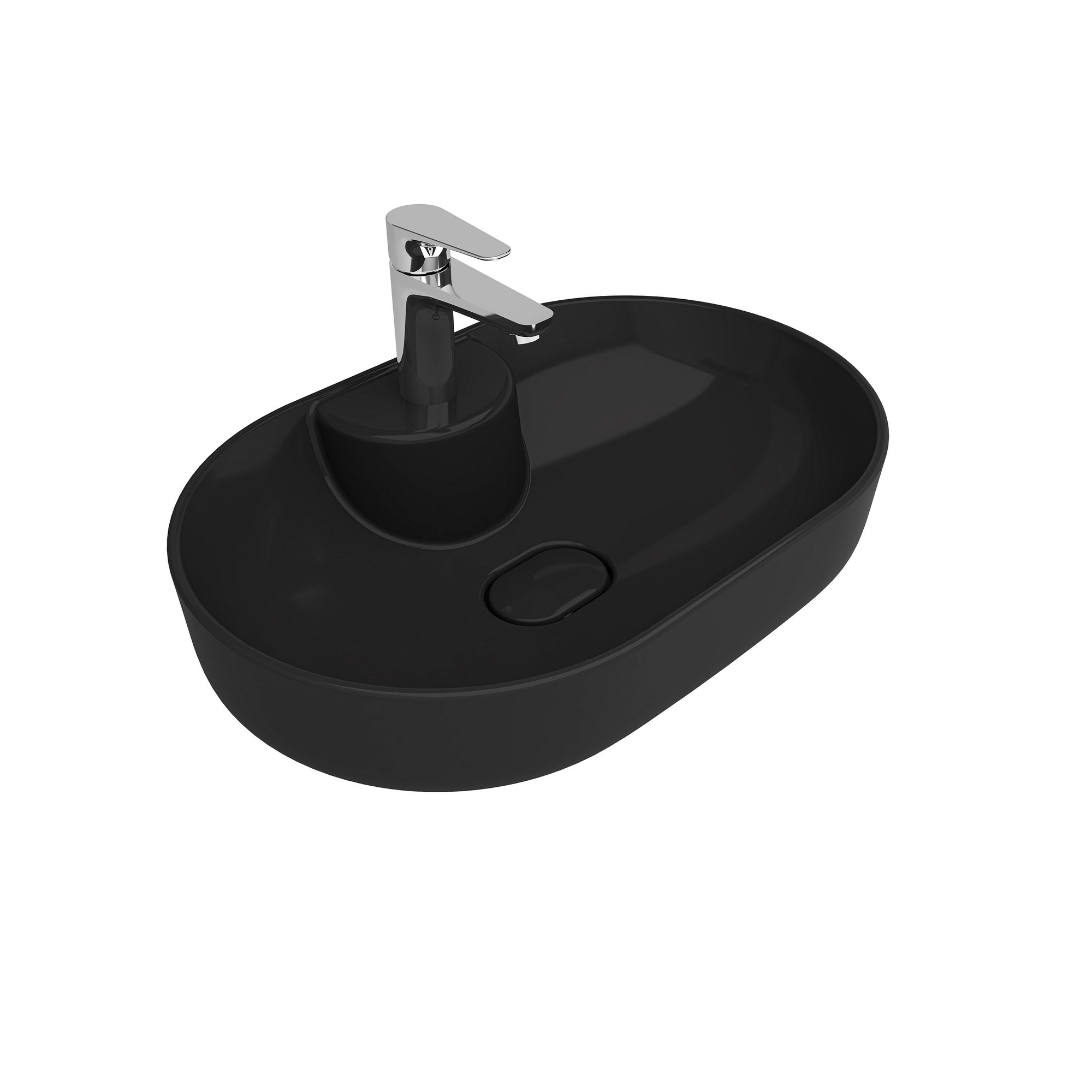 Zero 2.0 Island Oval Bowl Washbasin Matte Black 60x40