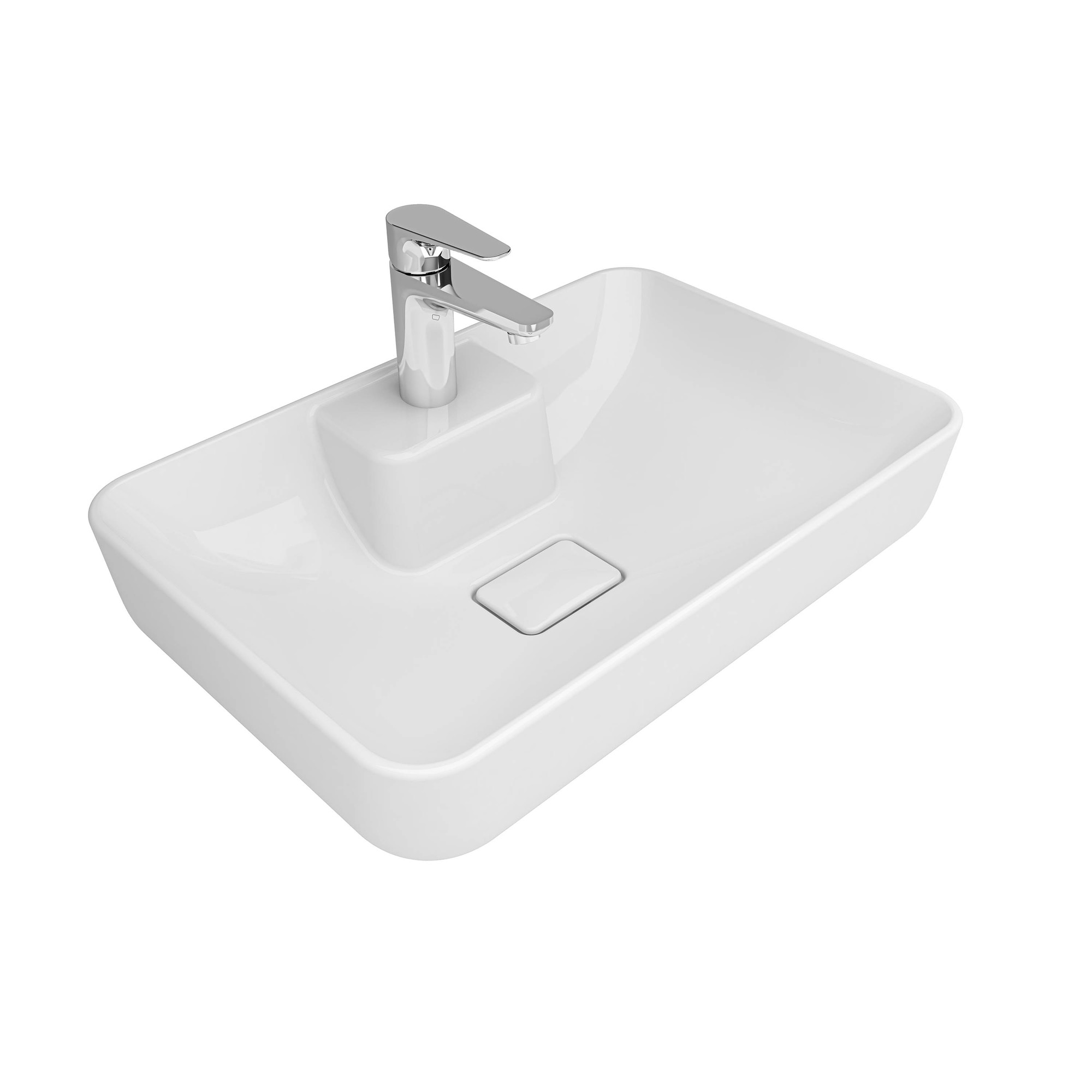 Zero 2.0 Island Rectangle Bowl Washbasin White 60x40