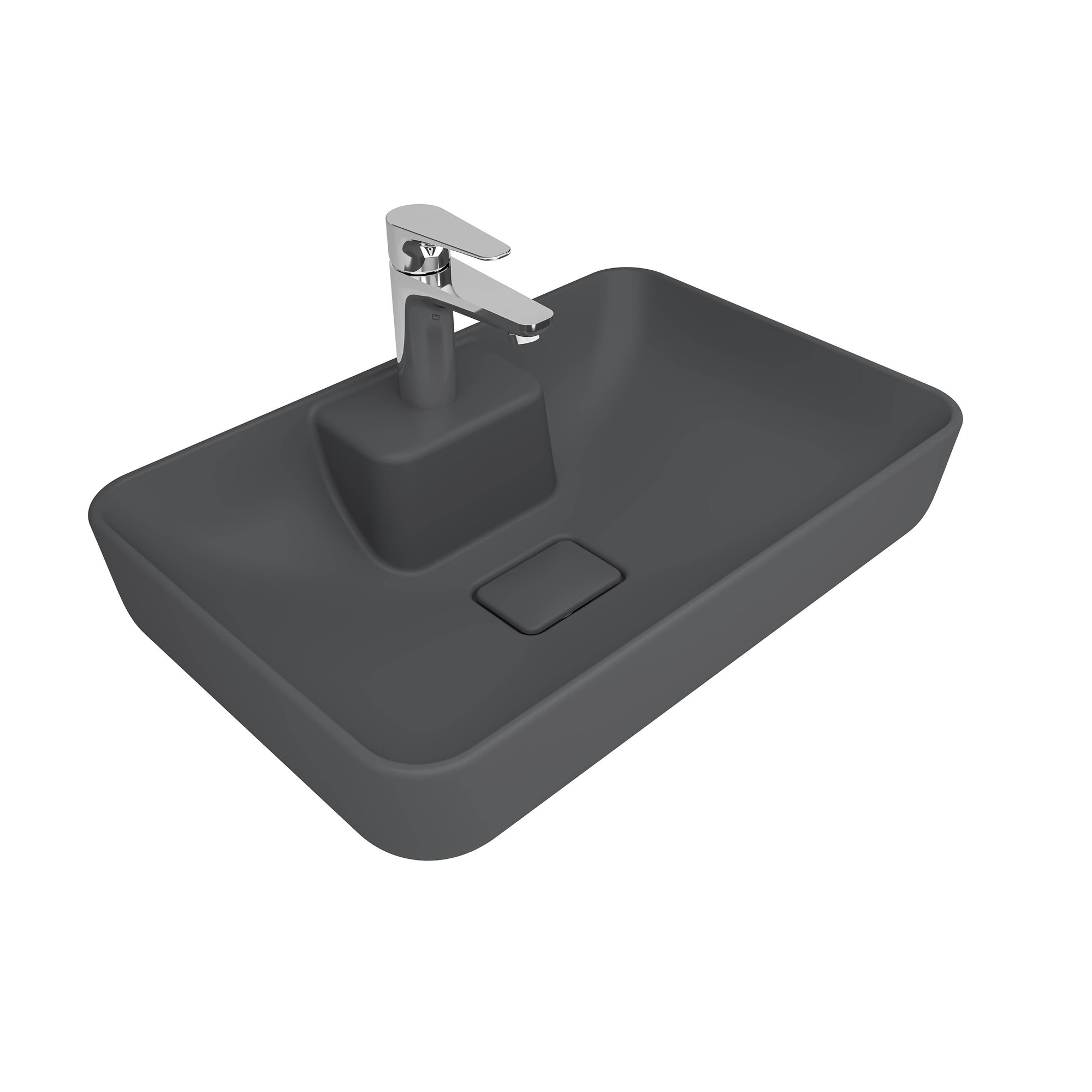 Zero 2.0 Island Rectangle Bowl Washbasin Matte Anthracite Grey 60x40