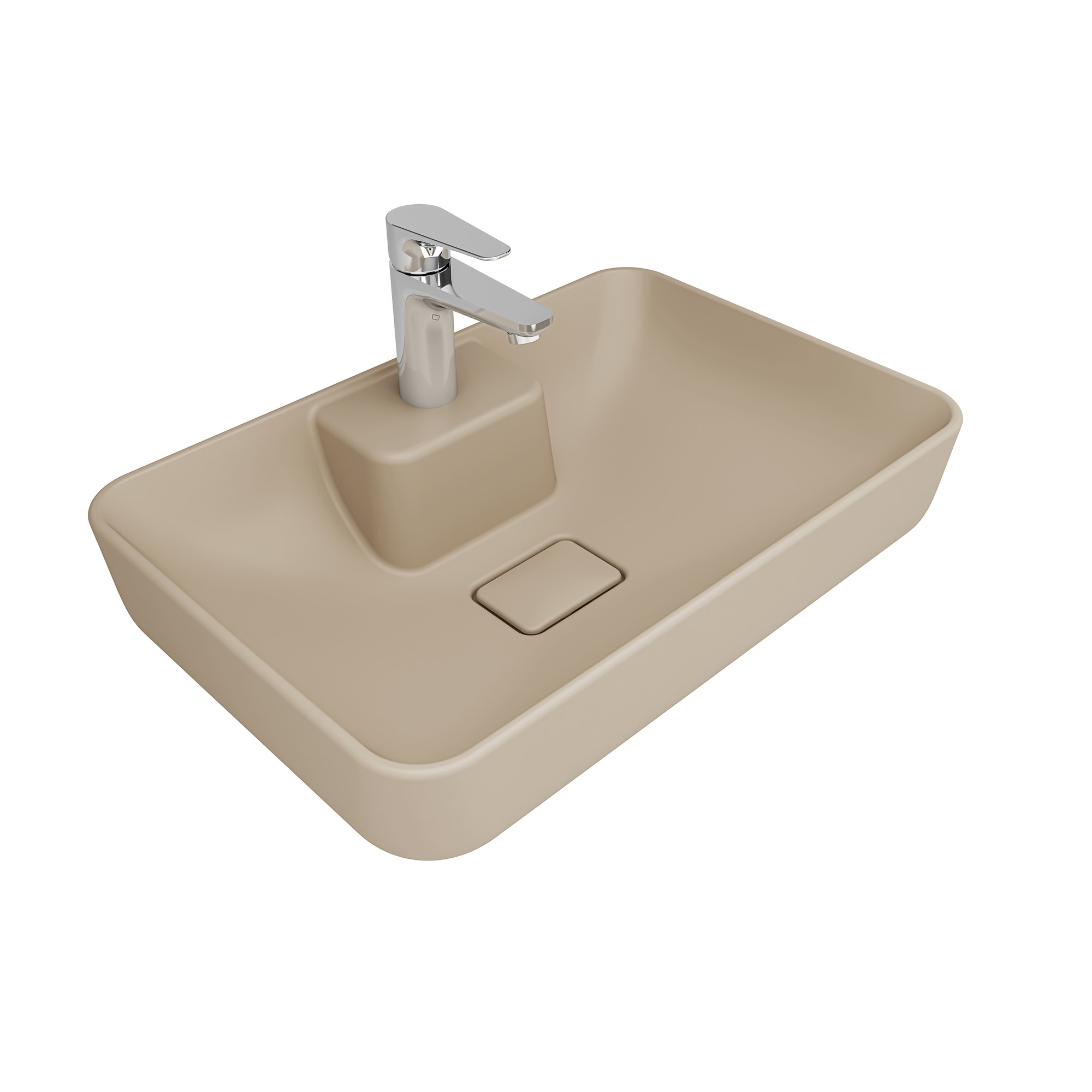 Zero 2.0 Island Rectangle Bowl Washbasin Matte Latte 60x40
