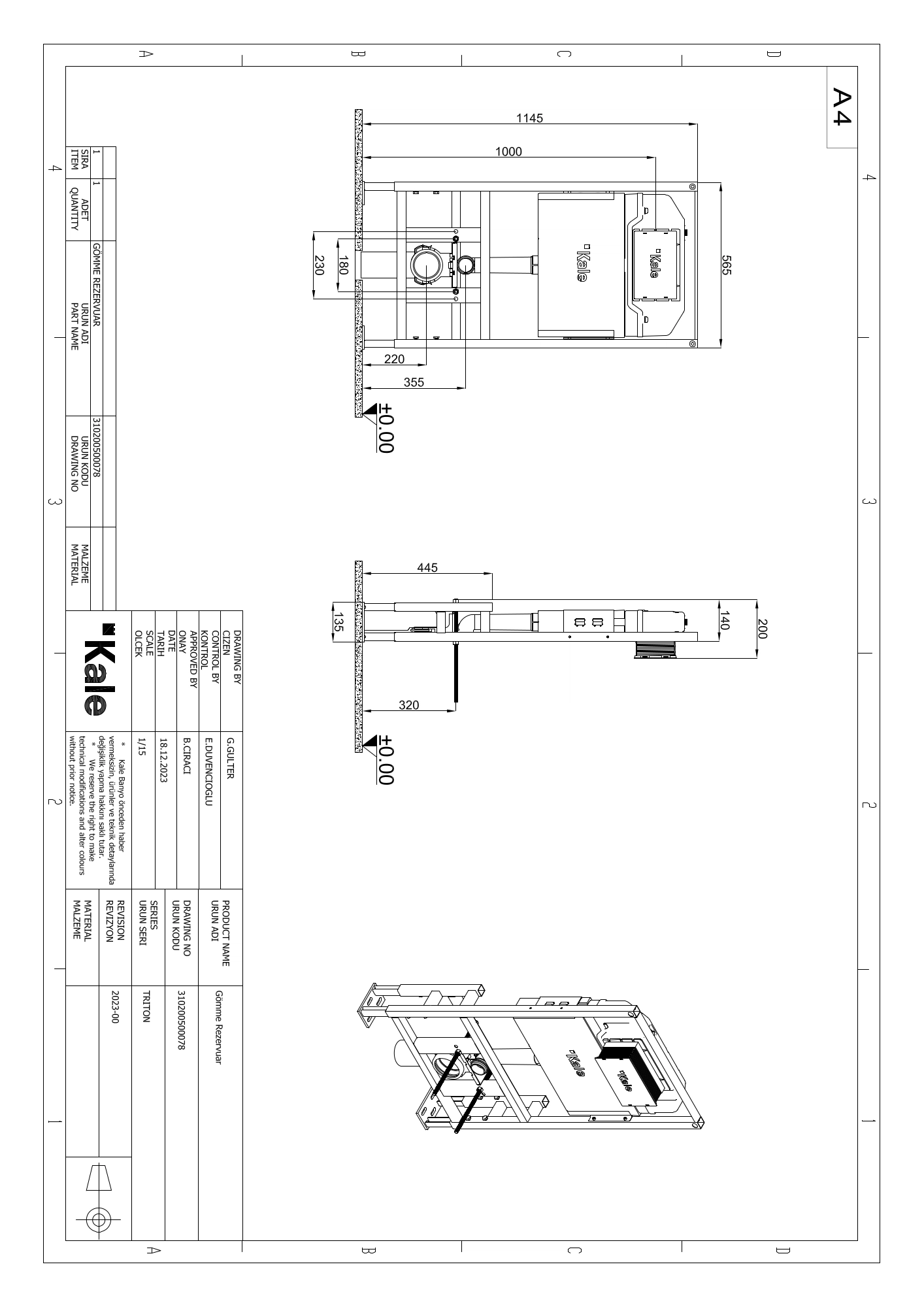 Triton Concealed Cistern For Plaster Wall-Wall In App 2,5/4L
