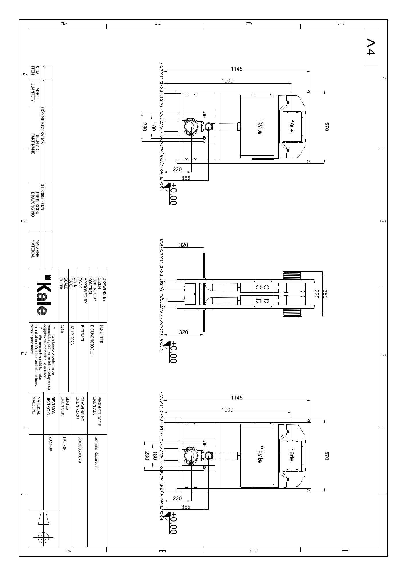 Triton Concealed Cistern Back To Back-Wall In App 2,5/4L