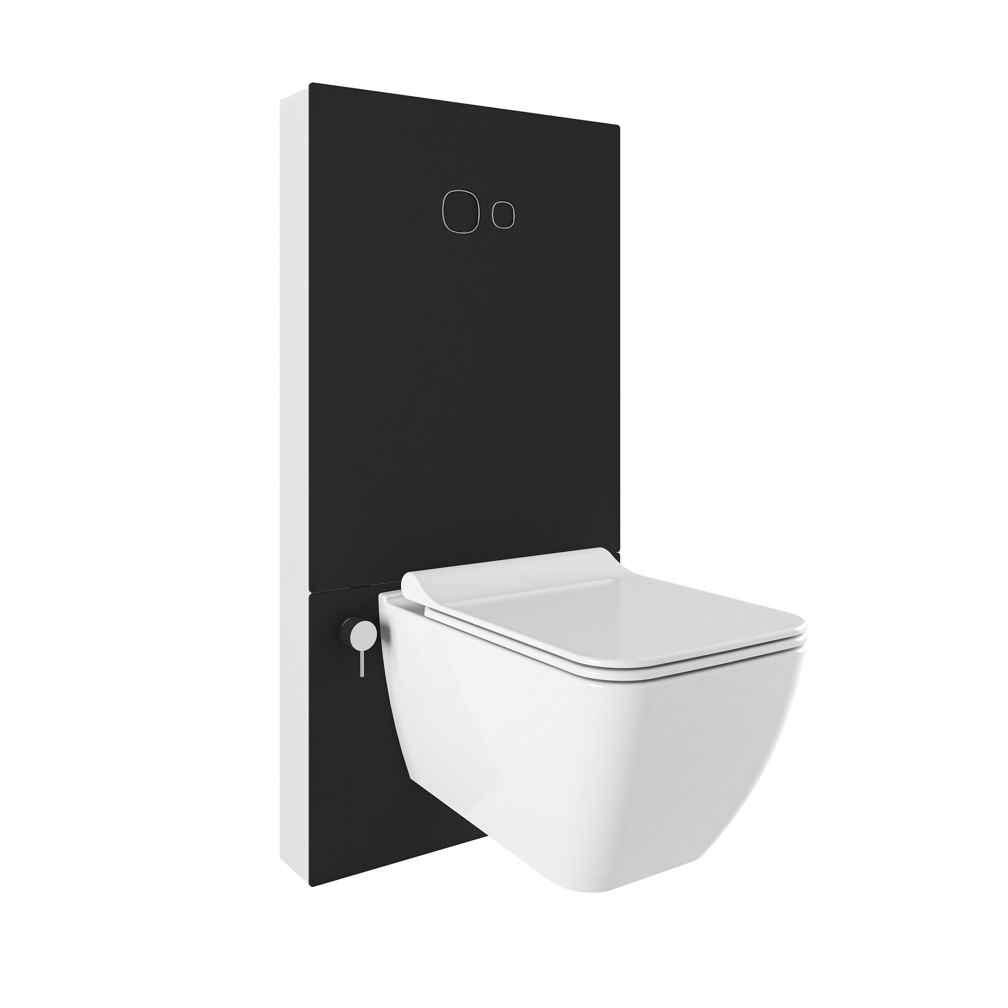 Trono Wall Front Cistern Kalesinterflex Wall Hung WC Mega Black 3/6L