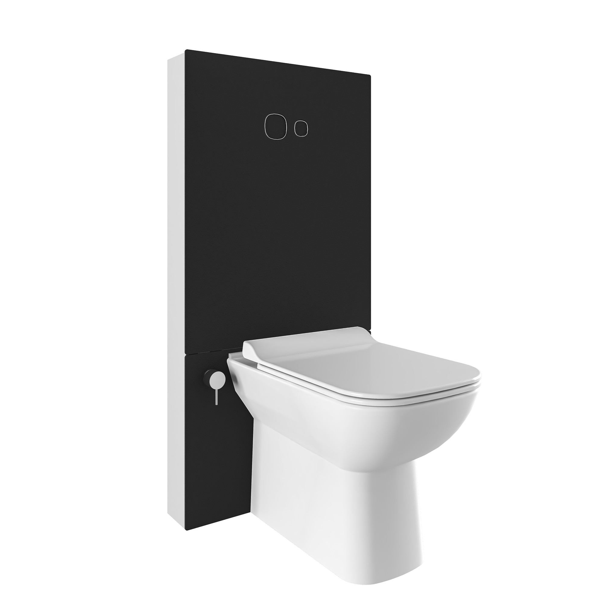 Trono Monoblok Rezervuar Kalesinterflex Yerden Klozet Mega Siyah 3/6L