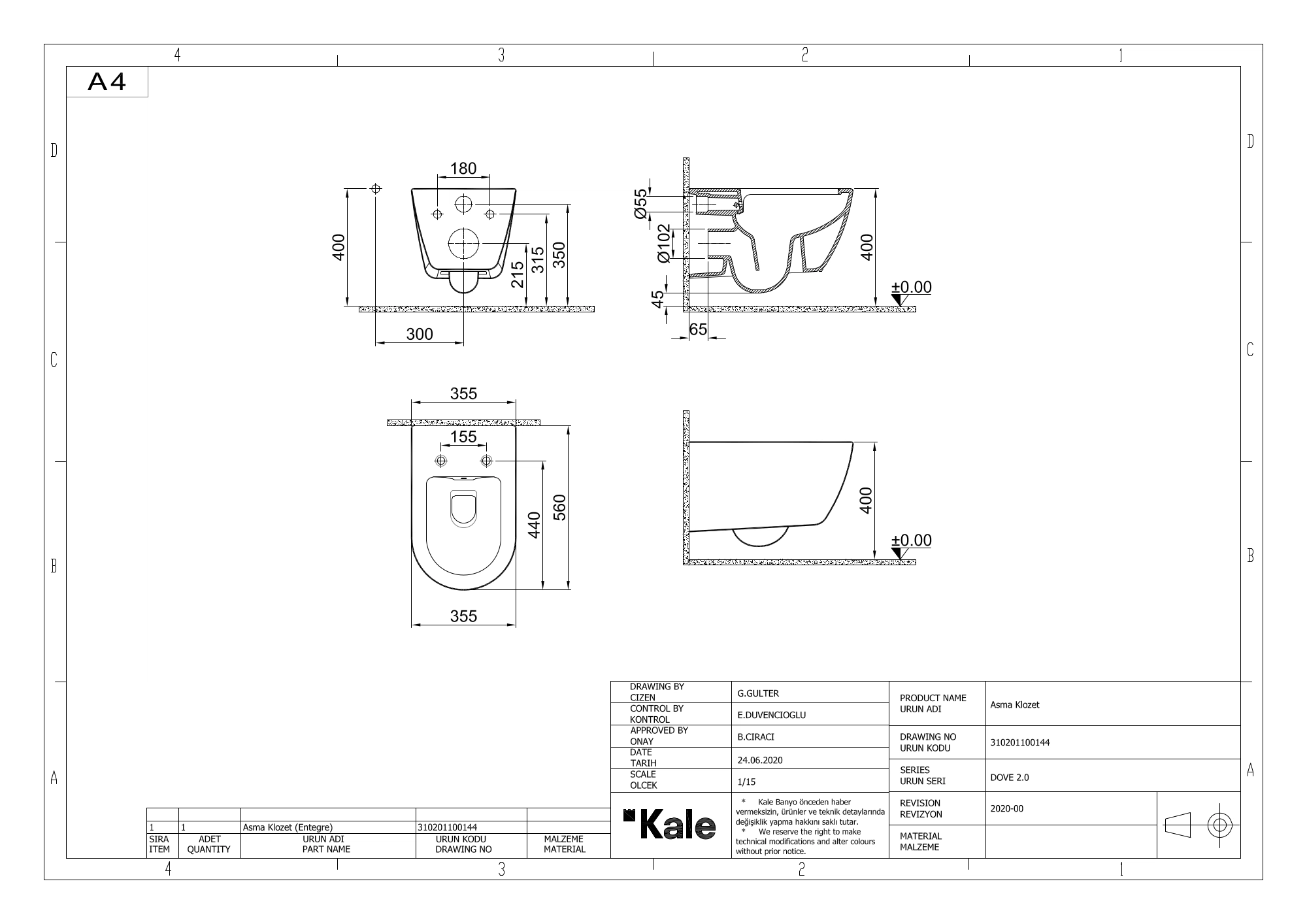 Dove 2.0 Smart Asma Klozet+Ultra Slim Smart Kapak