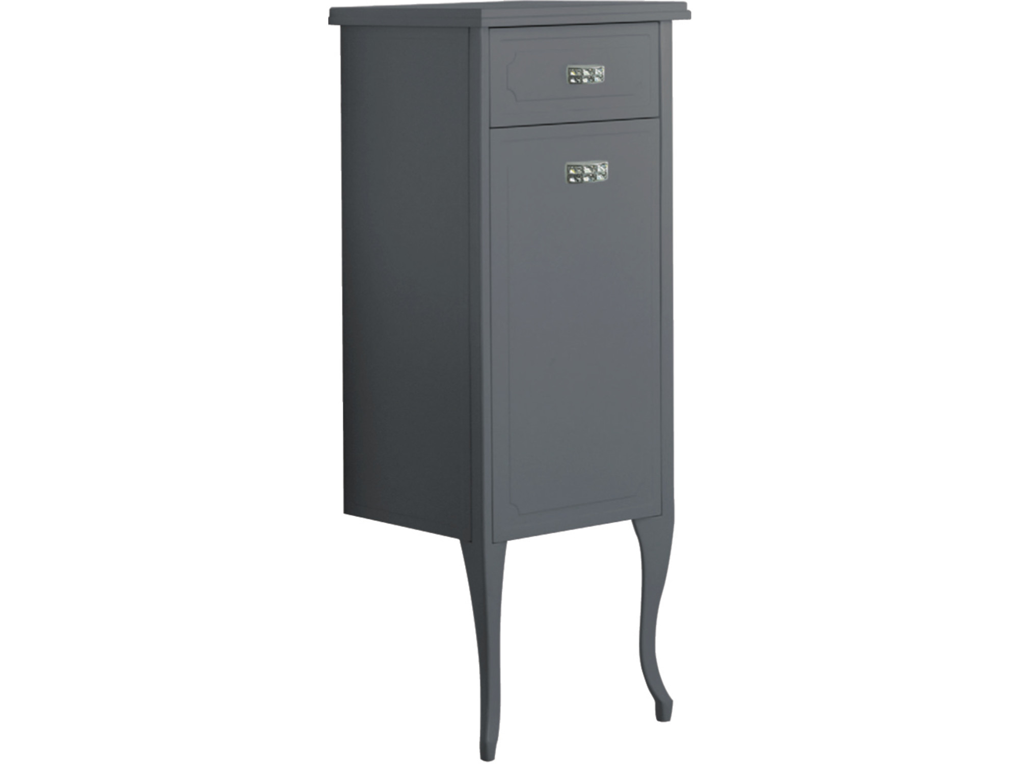 Victorian Tall Cabinet Glossy Anthracite (Left)