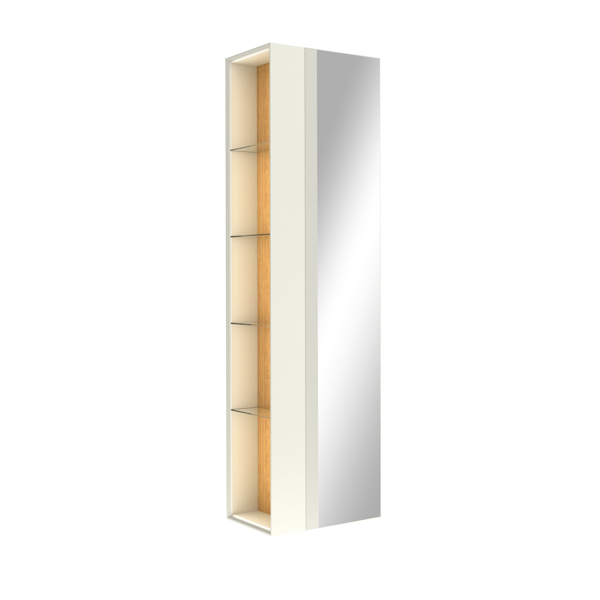 Zero 2.0 Boy Dolabı Beyaz/Meşe 50cm