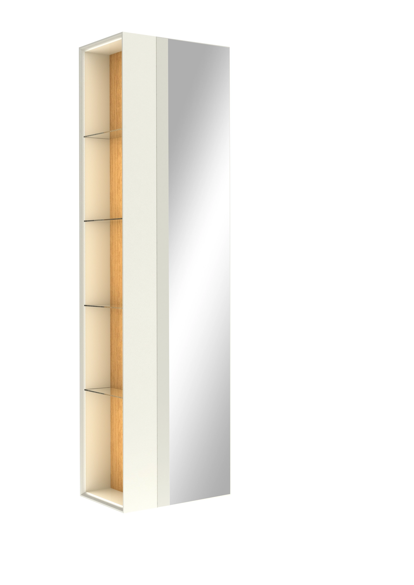 Zero 2.0 Boy Dolabı Beyaz/Meşe 50cm