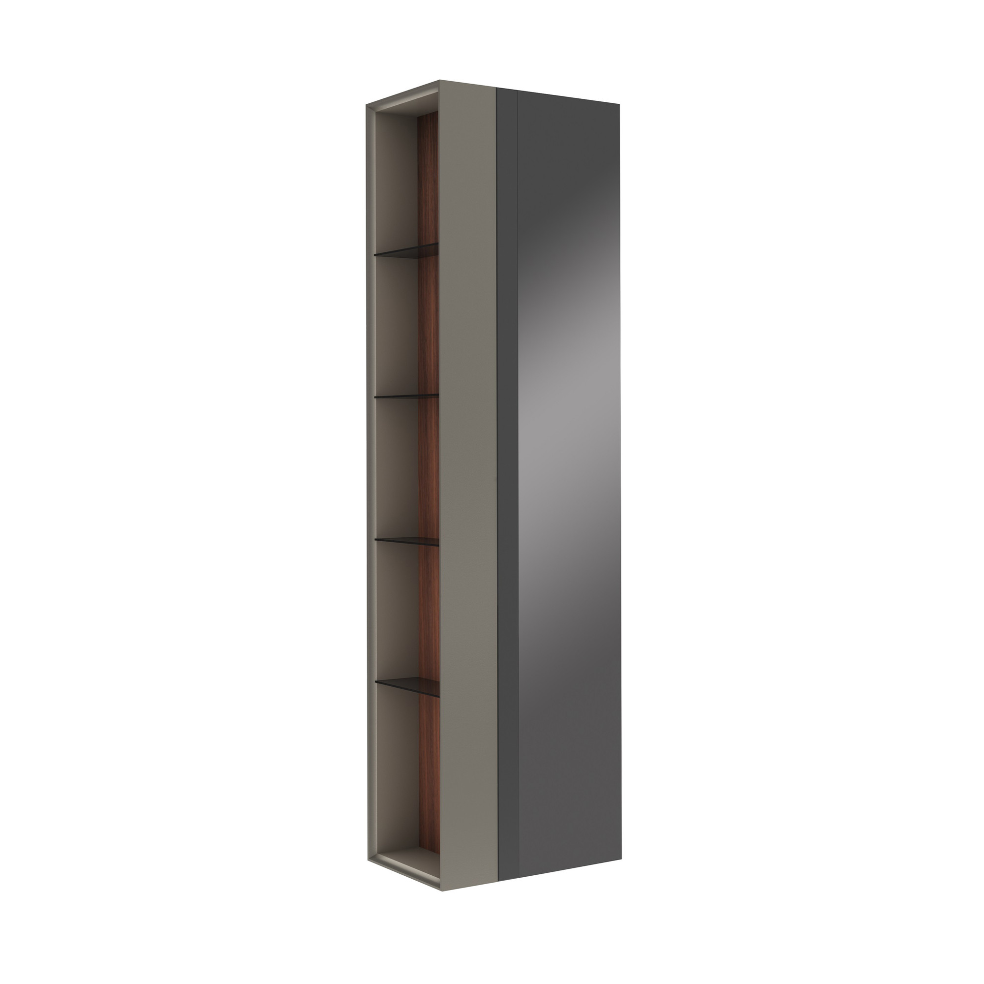 Zero 2.0 Boy Dolabı Antrasit/Ceviz 50cm