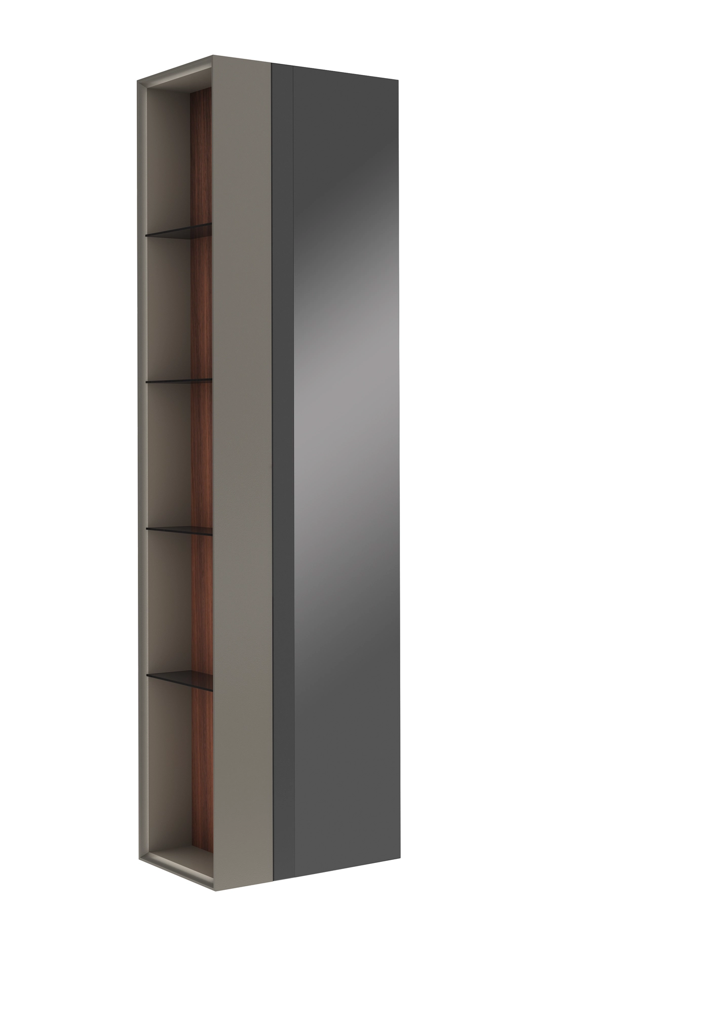 Zero 2.0 Boy Dolabı Antrasit/Ceviz 50cm