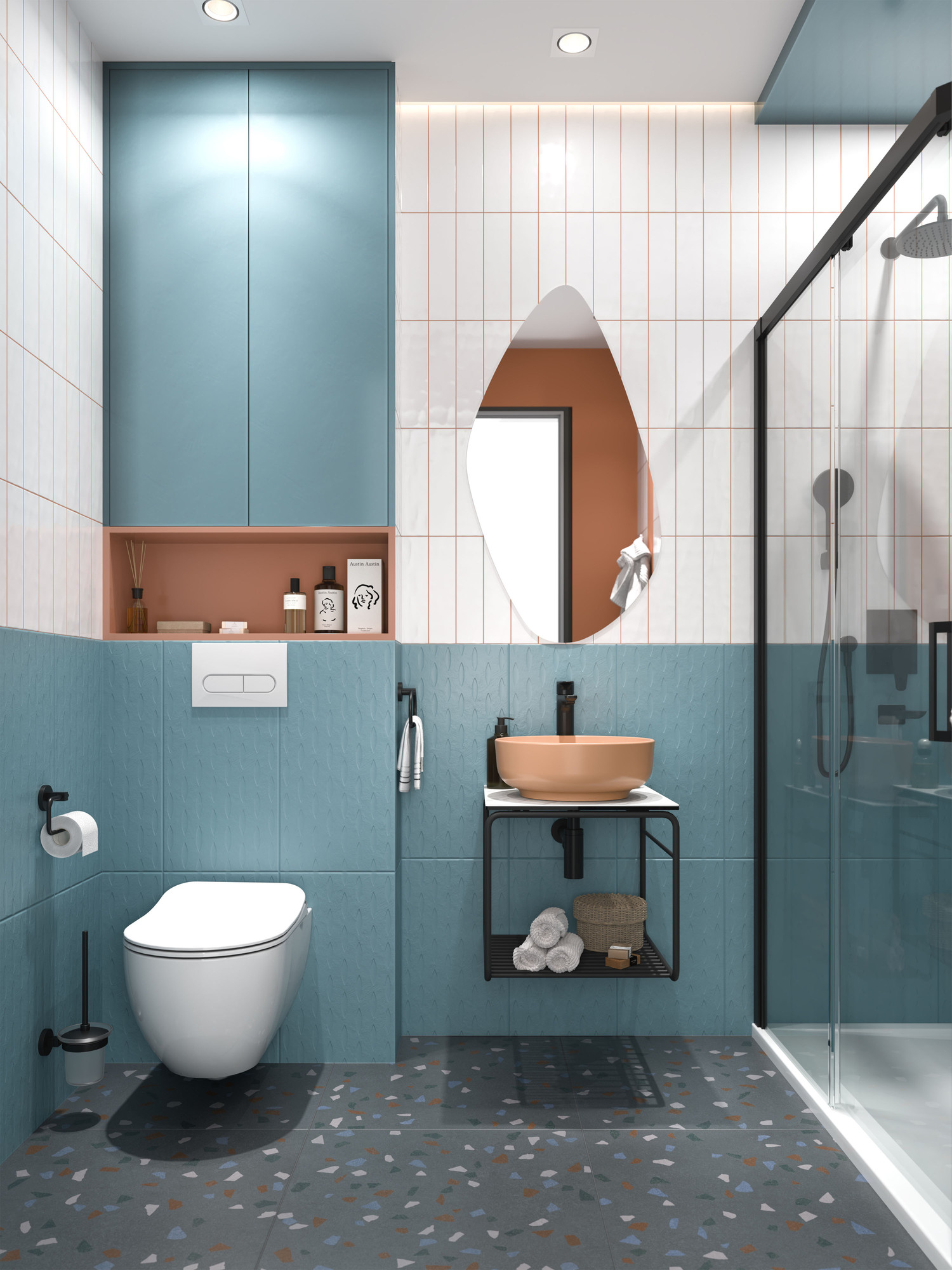 Volo Round Set Matte Peach With Washbasin