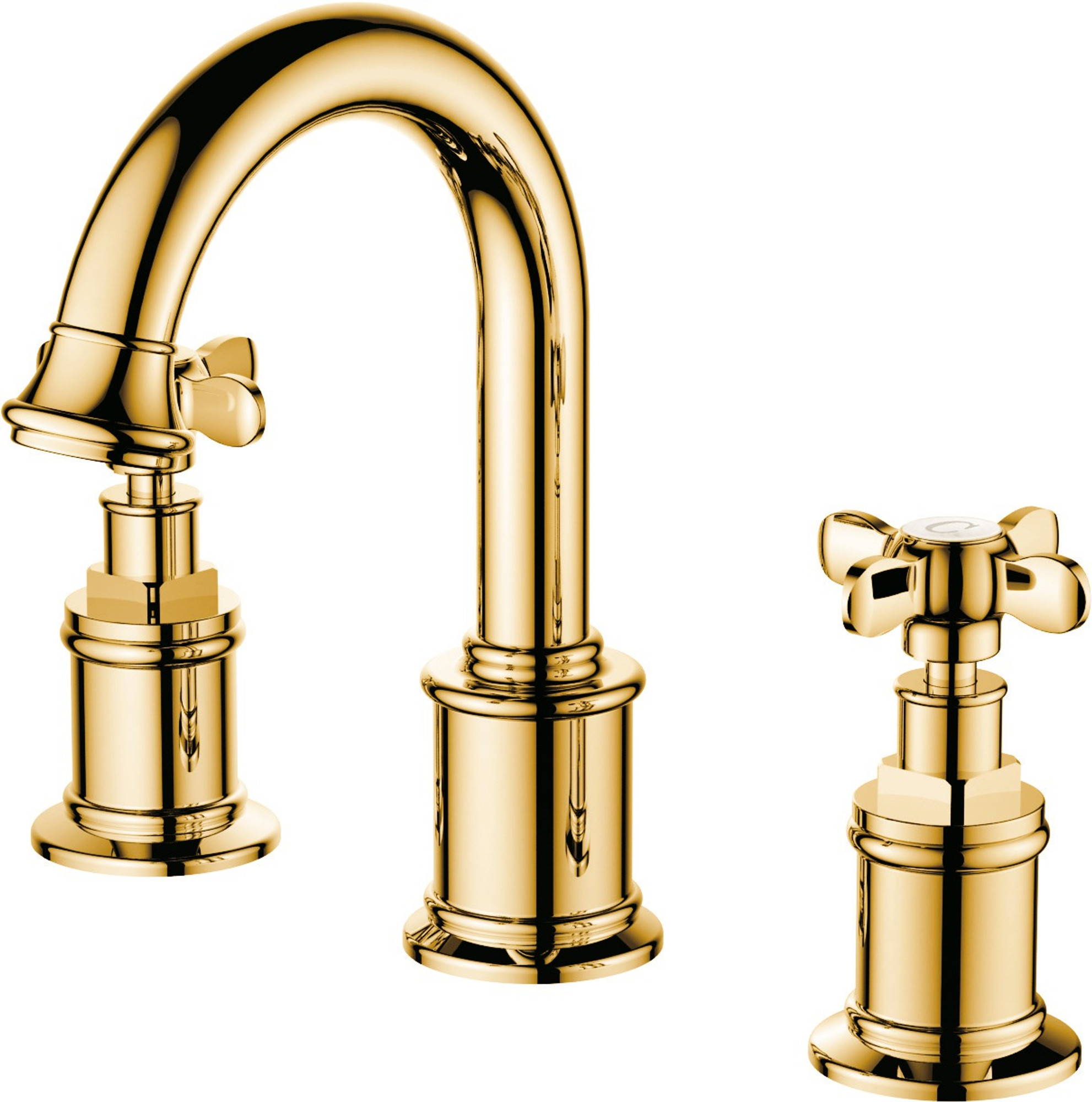 Victorian Lavabo Bataryası Altın (3 Delikli Lavabo İçin)