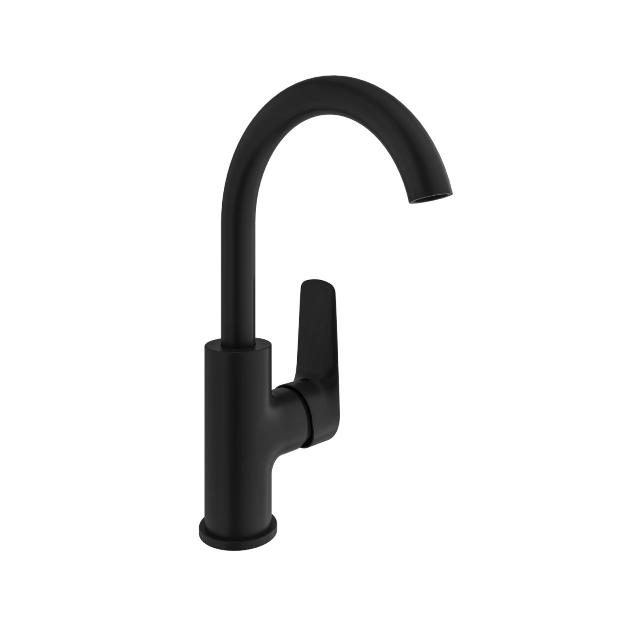 Tandem Washbasin Mixer With Swivel Spout Black