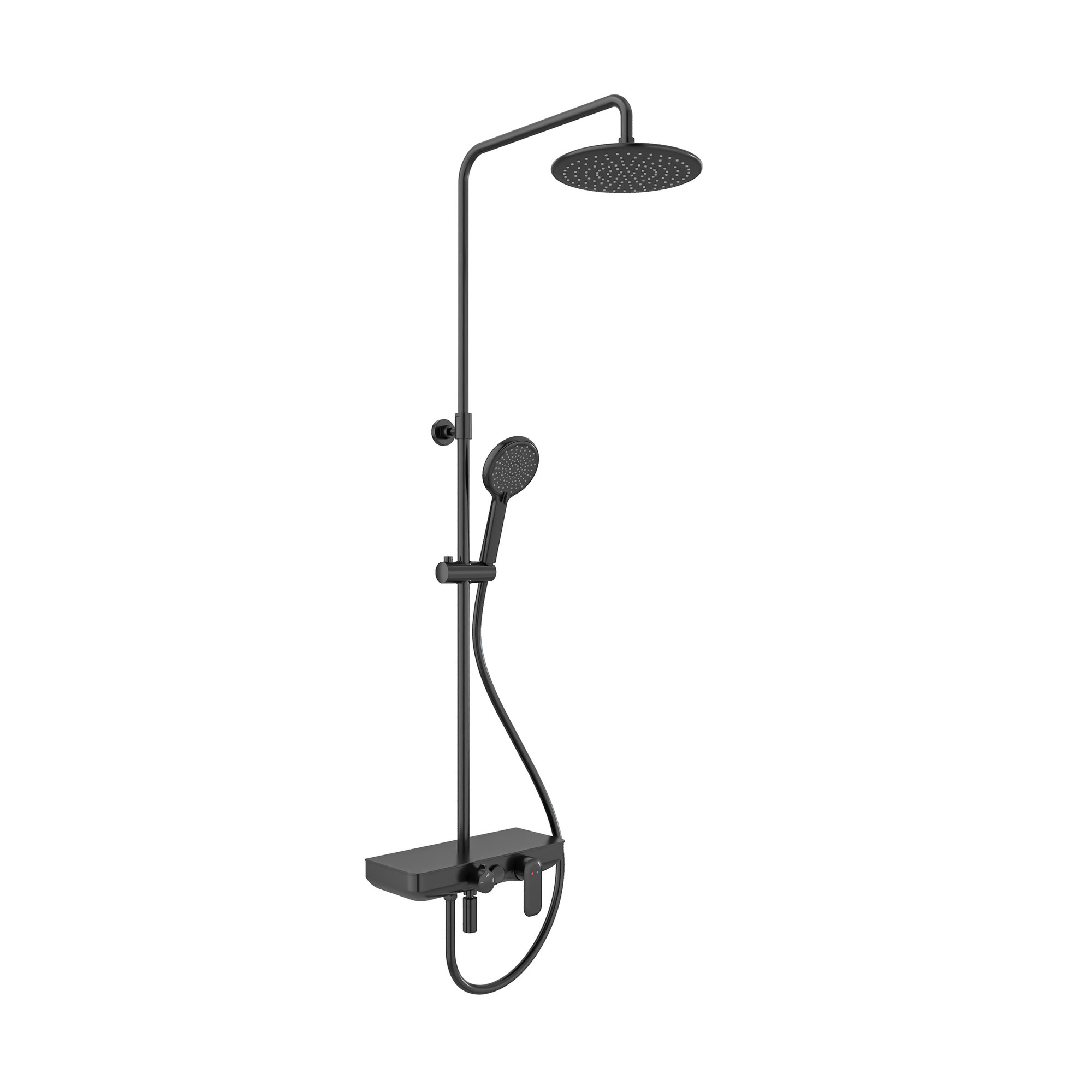 Rain Shelf Shower Bar 3 Function Black
